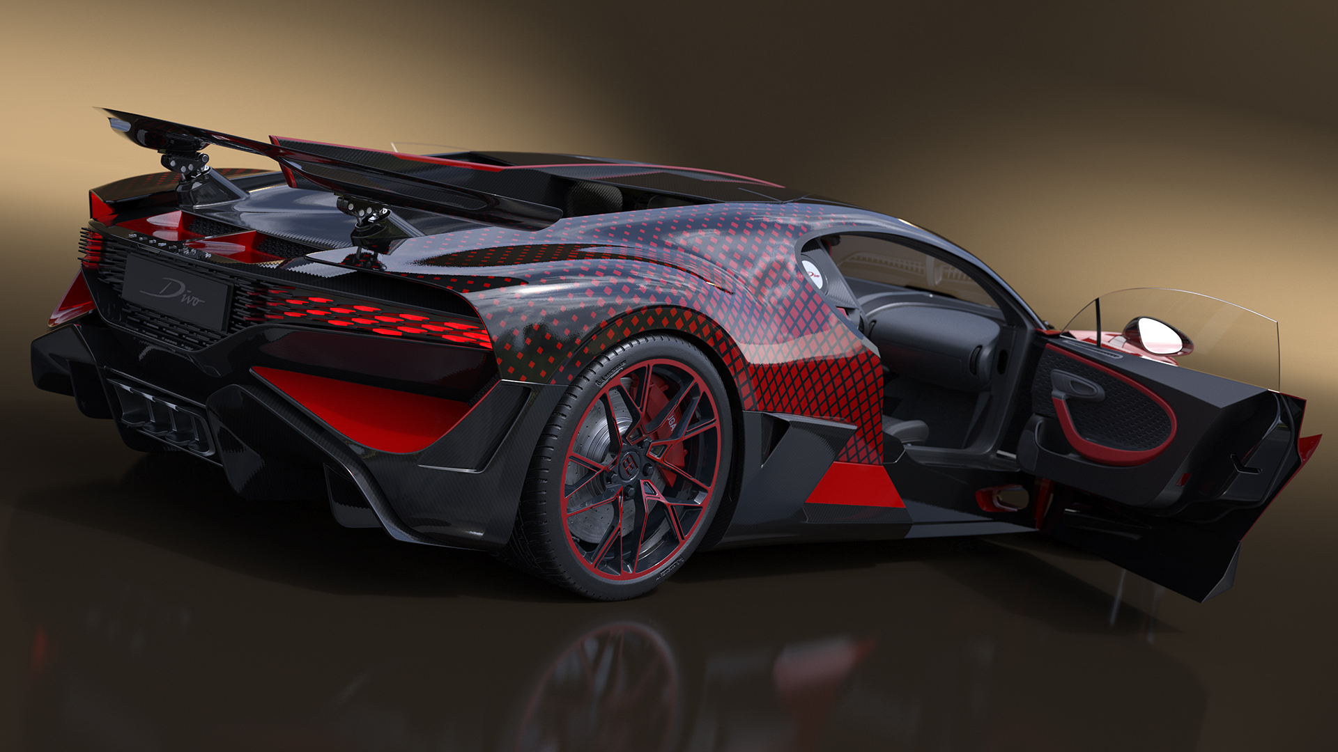 3D Bugatti Divo Lady Bug Rigged model