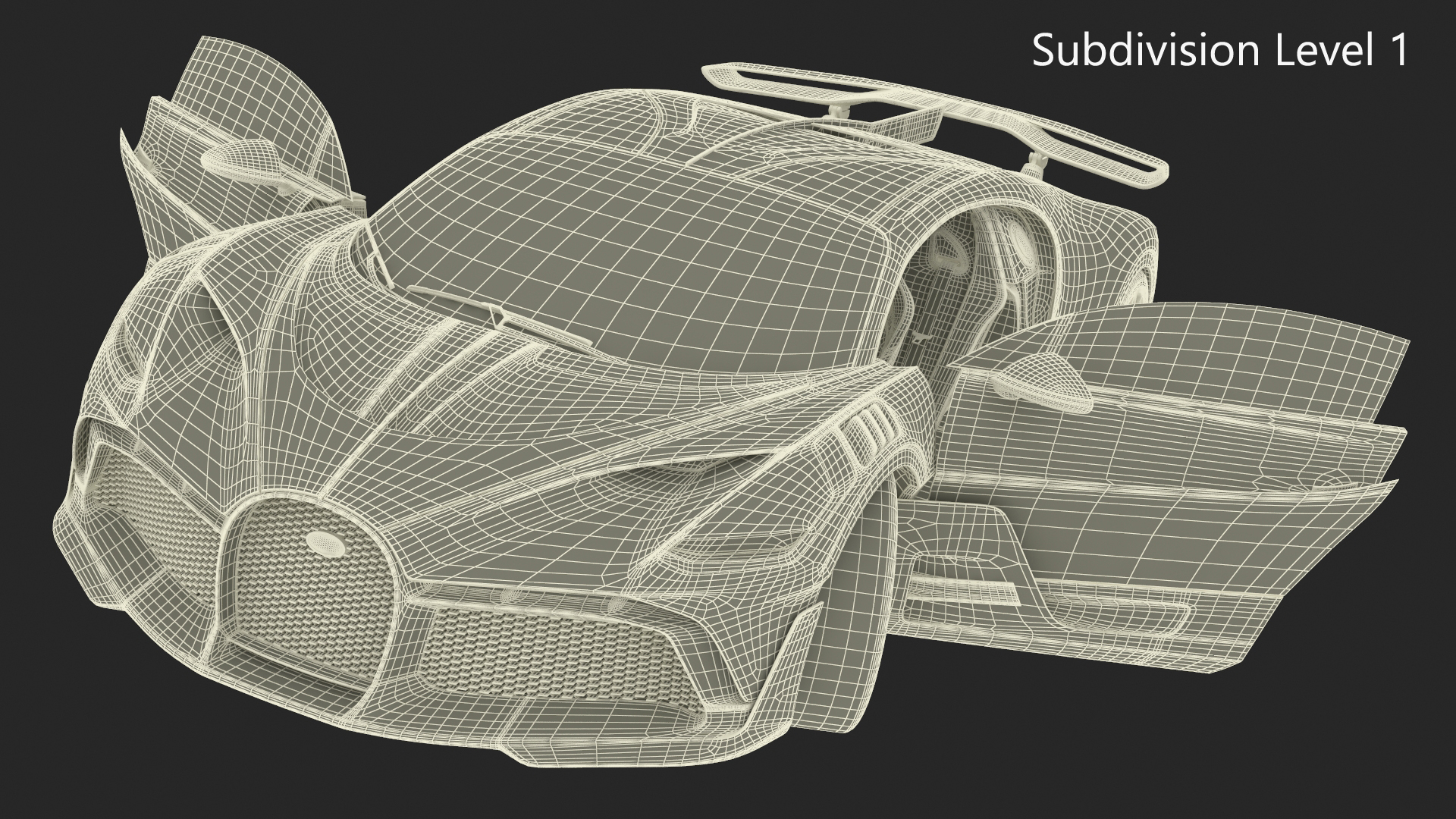 3D Bugatti Divo Lady Bug Rigged model