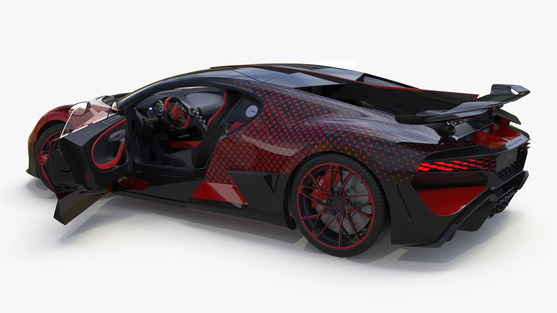 3D Bugatti Divo Lady Bug Rigged model