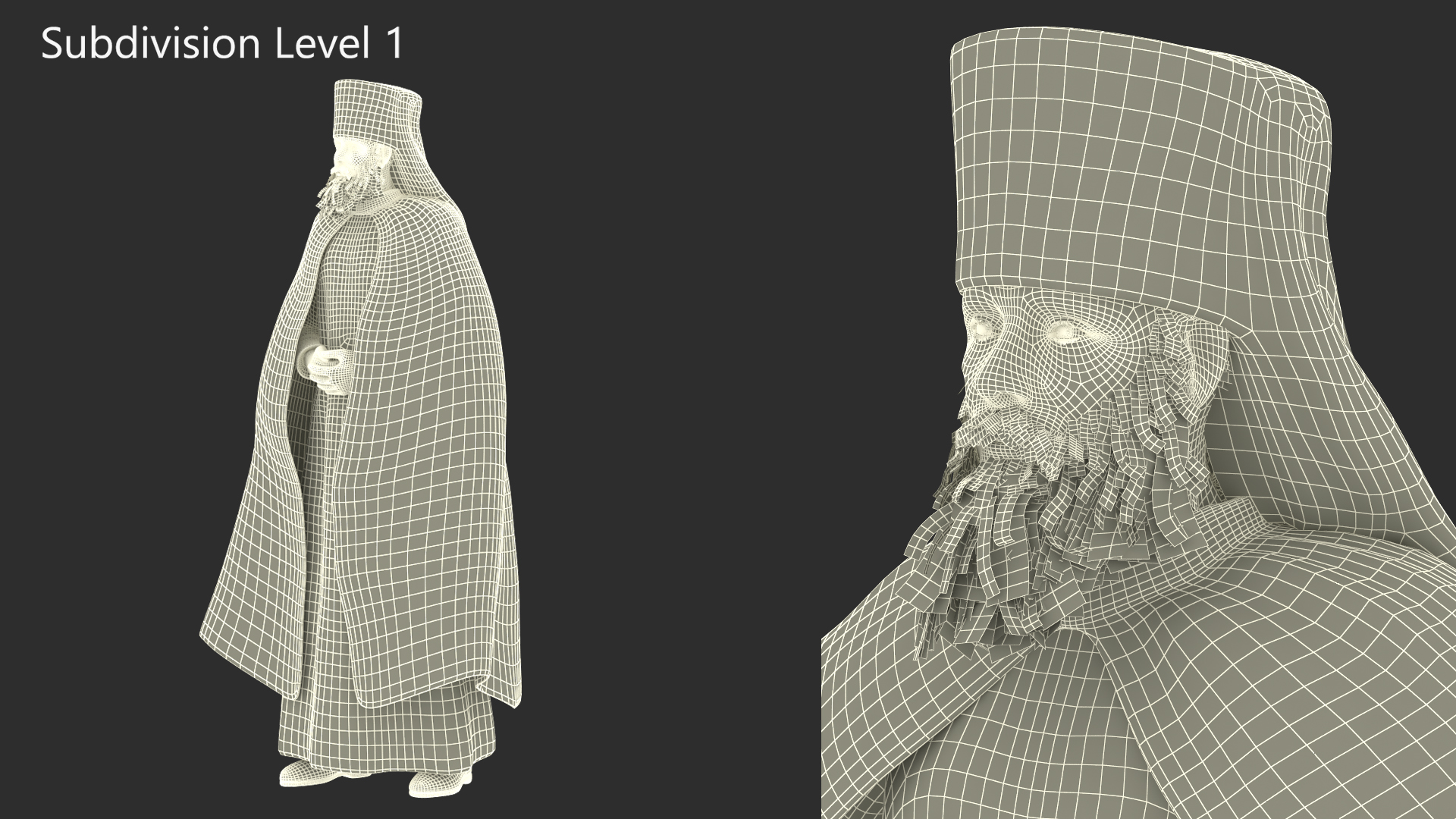3D Monk of Orthodox Church Fully Dressed Standing
