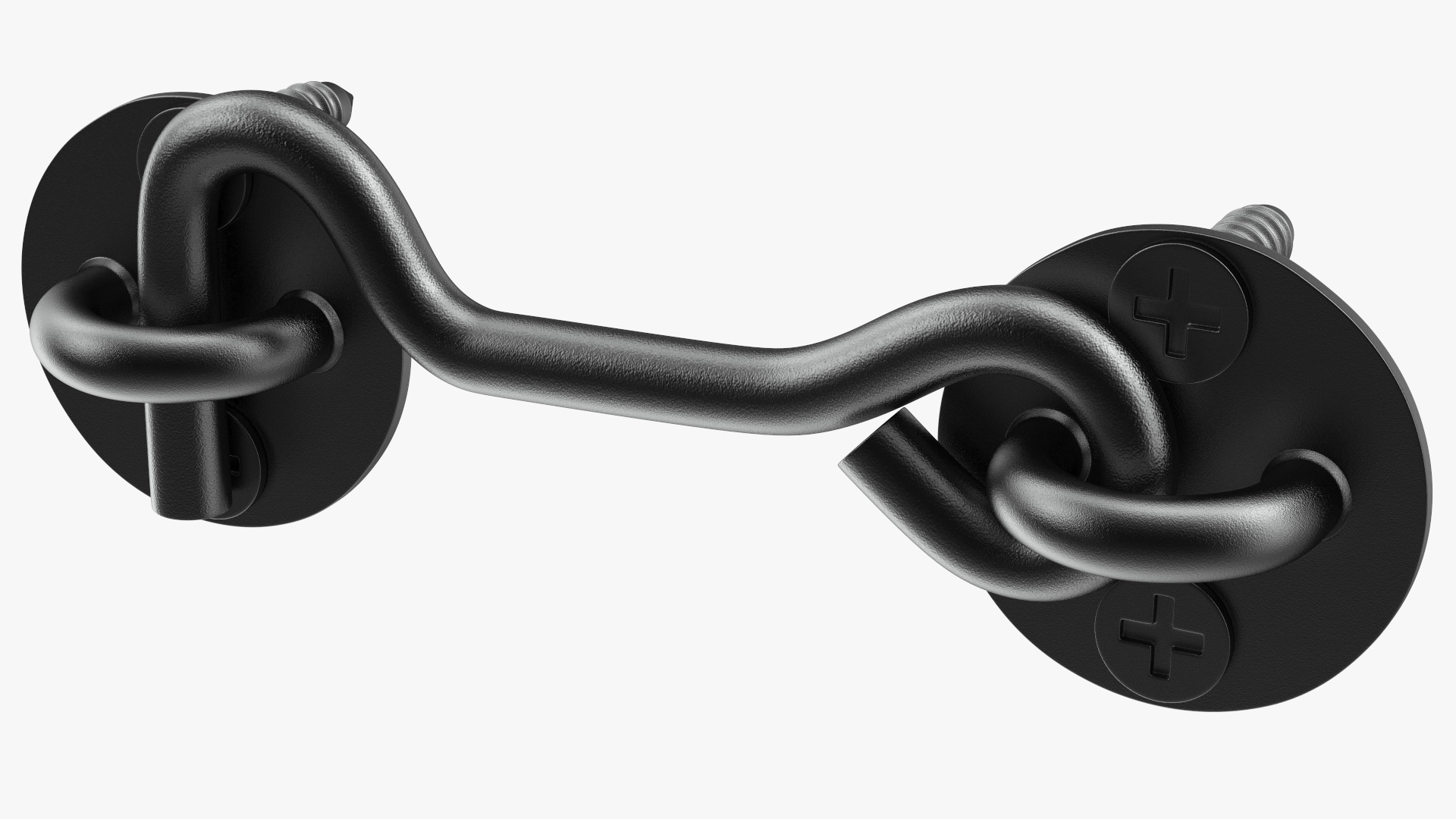 3D Hook and Eye Latch for Barn Door Black model