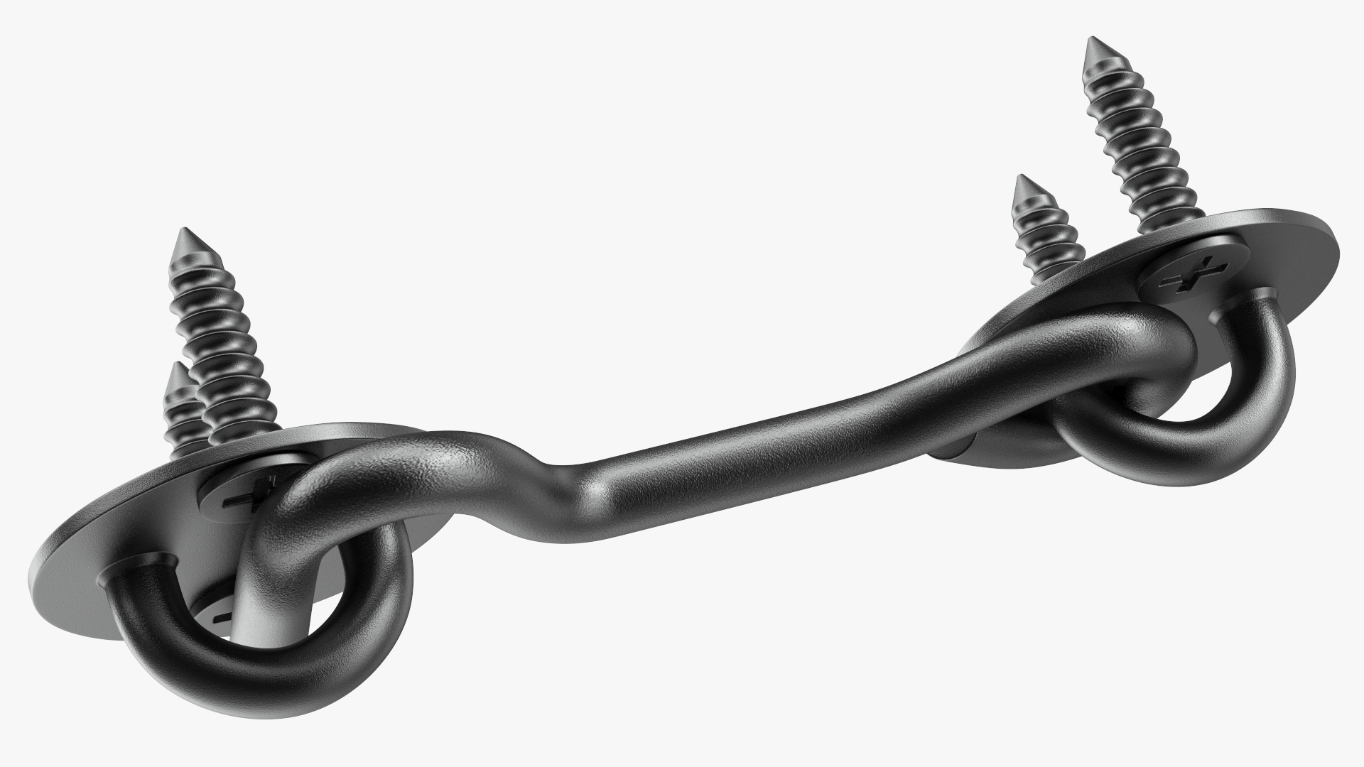 3D Hook and Eye Latch for Barn Door Black model