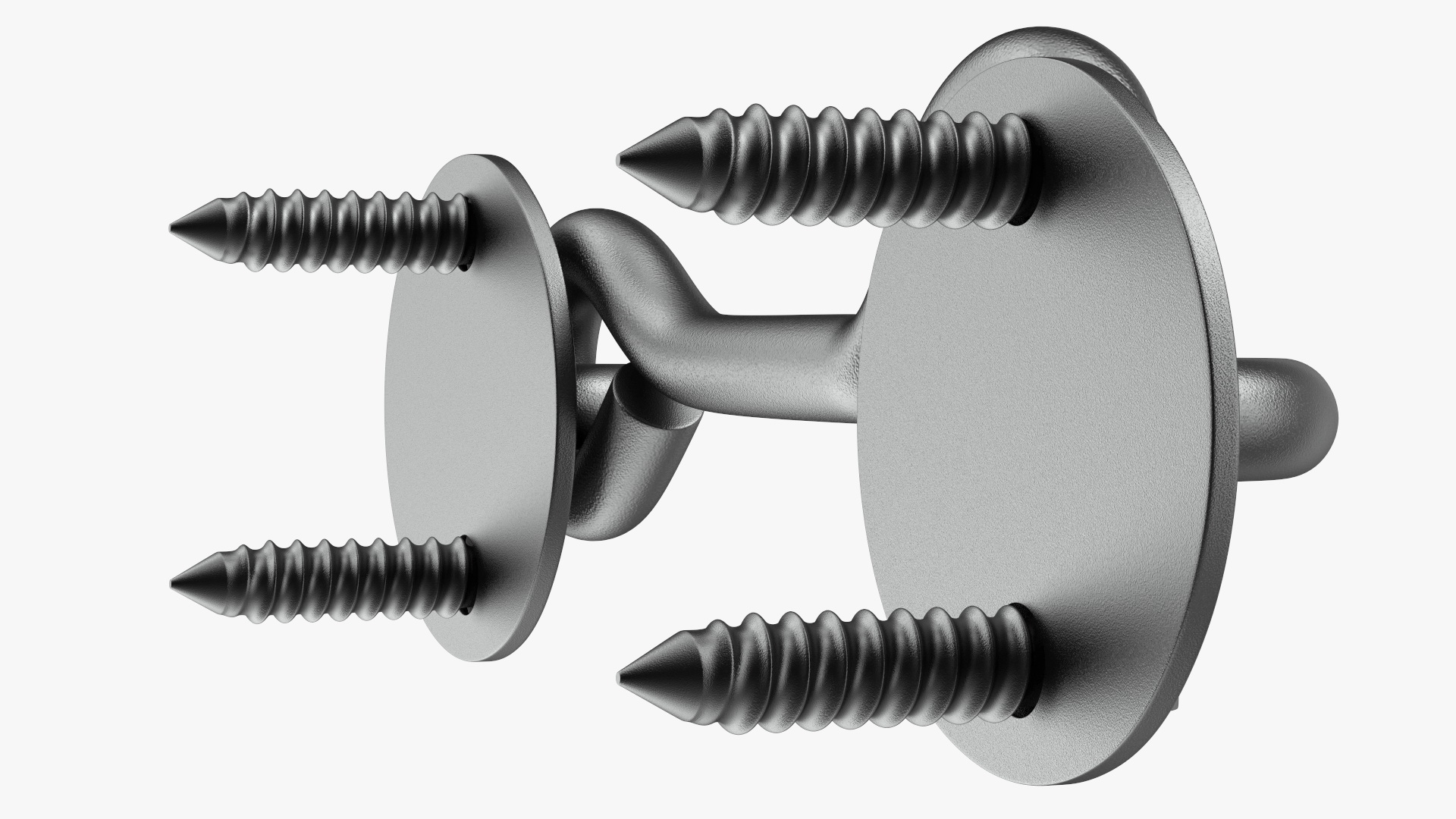 3D Hook and Eye Latch for Barn Door Black model