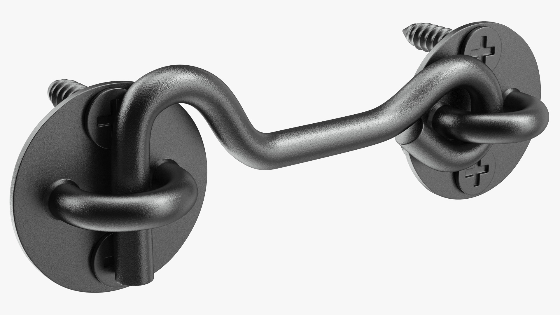 3D Hook and Eye Latch for Barn Door Black model