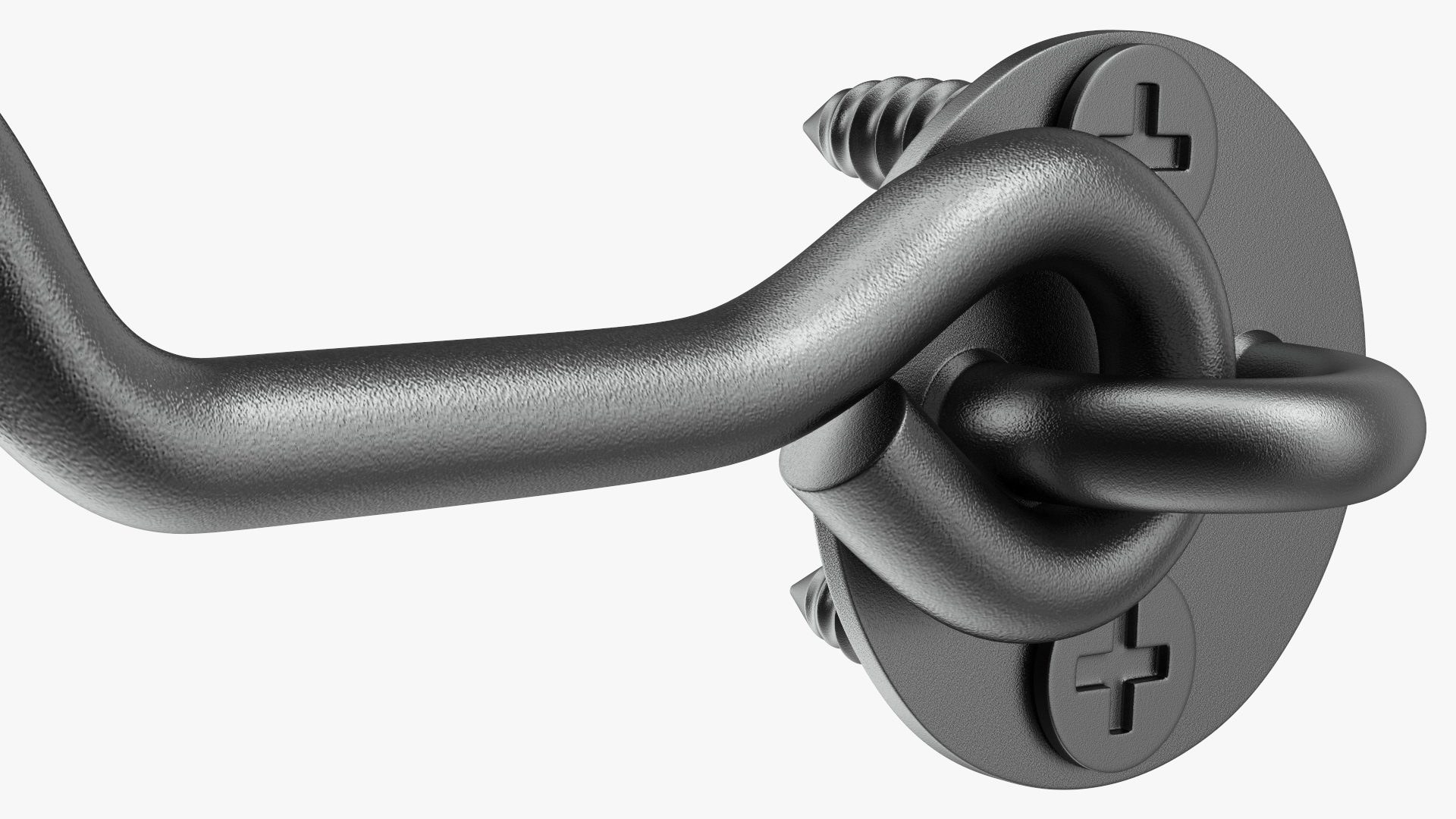 3D Hook and Eye Latch for Barn Door Black model
