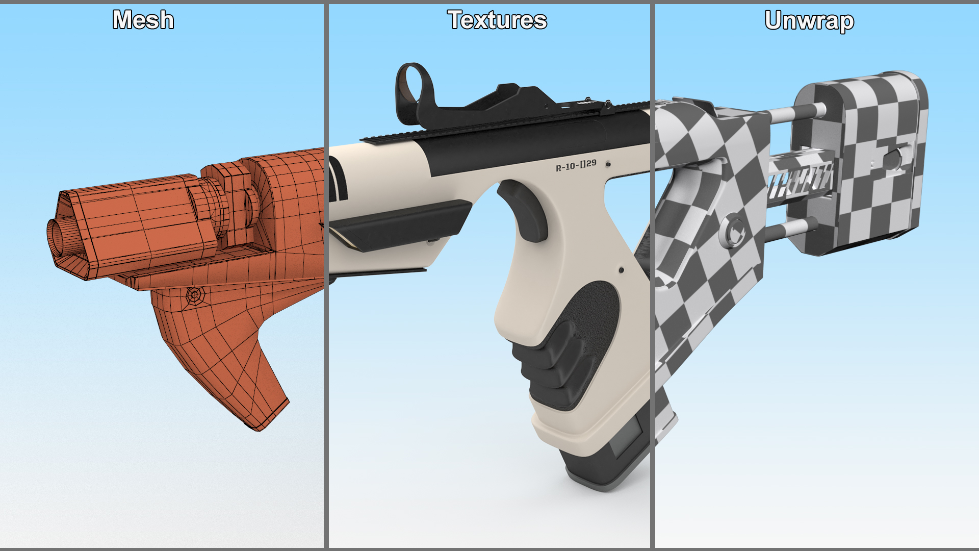 3D model Futuristic PDW White