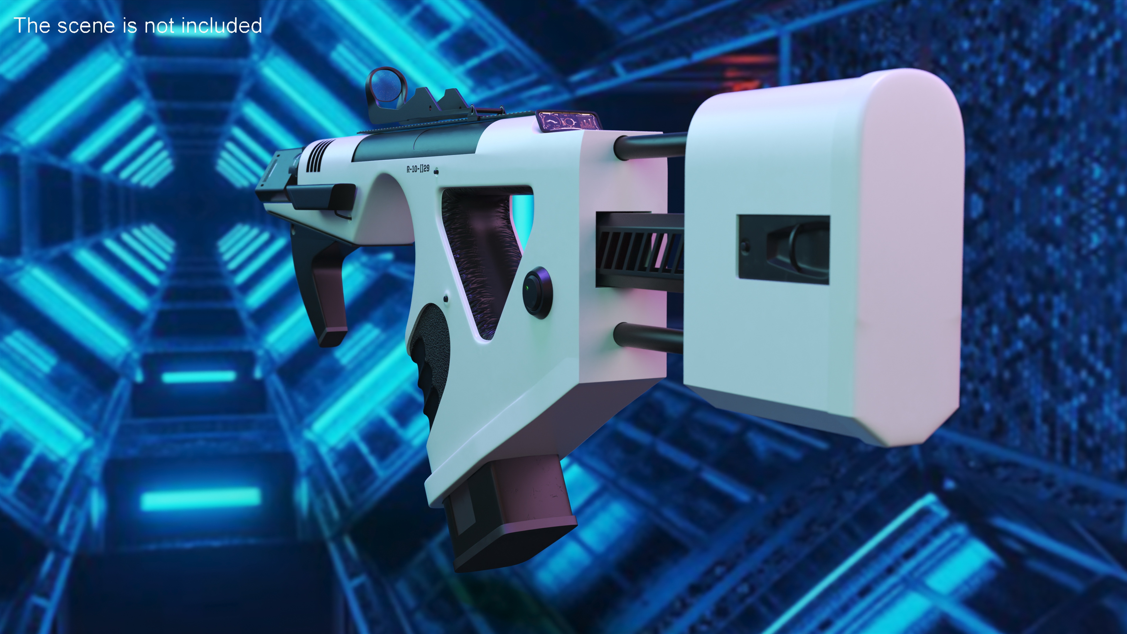 3D model Futuristic PDW White