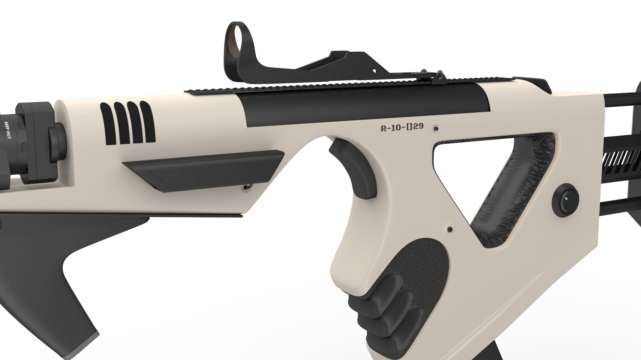 3D model Futuristic PDW White