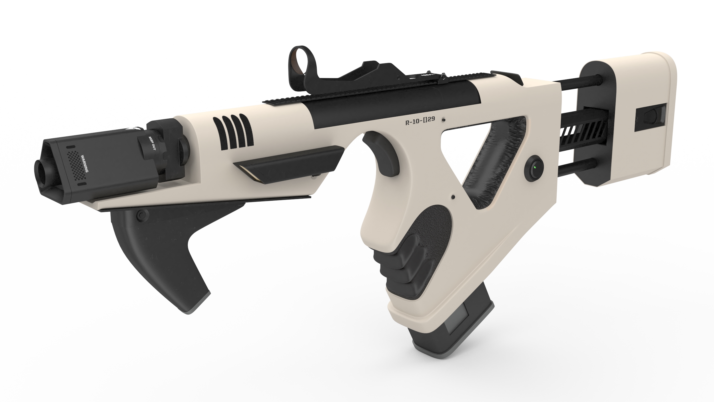 3D model Futuristic PDW White