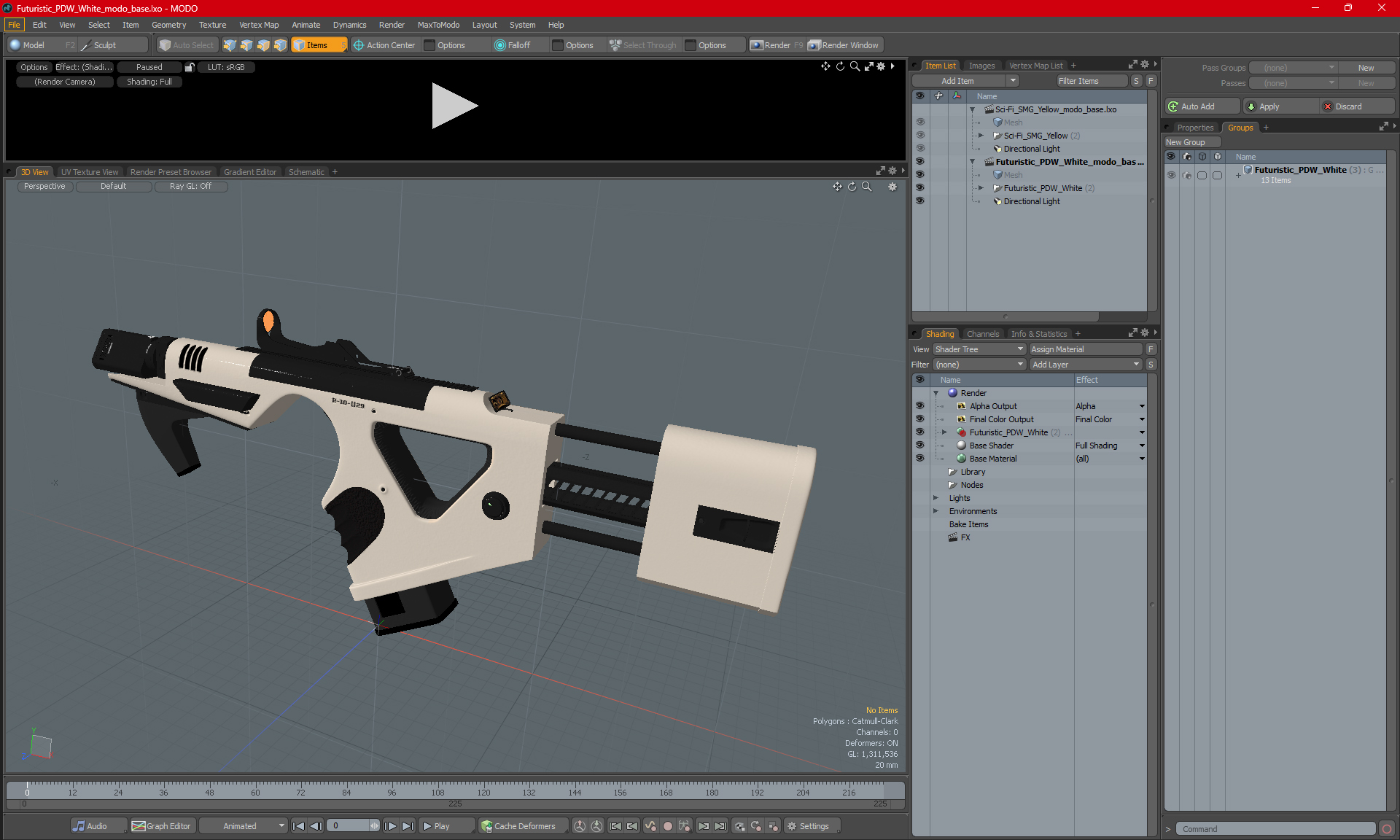 3D model Futuristic PDW White