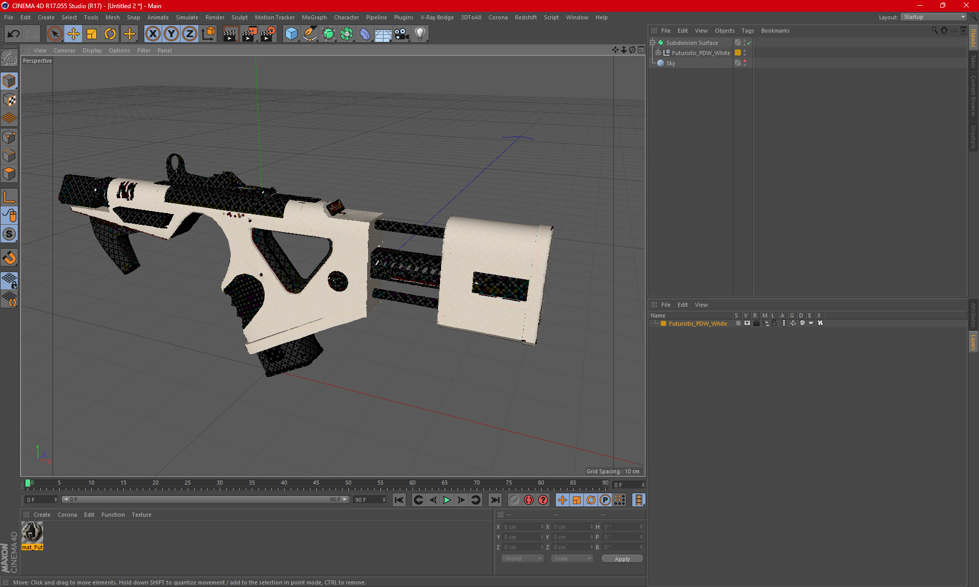 3D model Futuristic PDW White