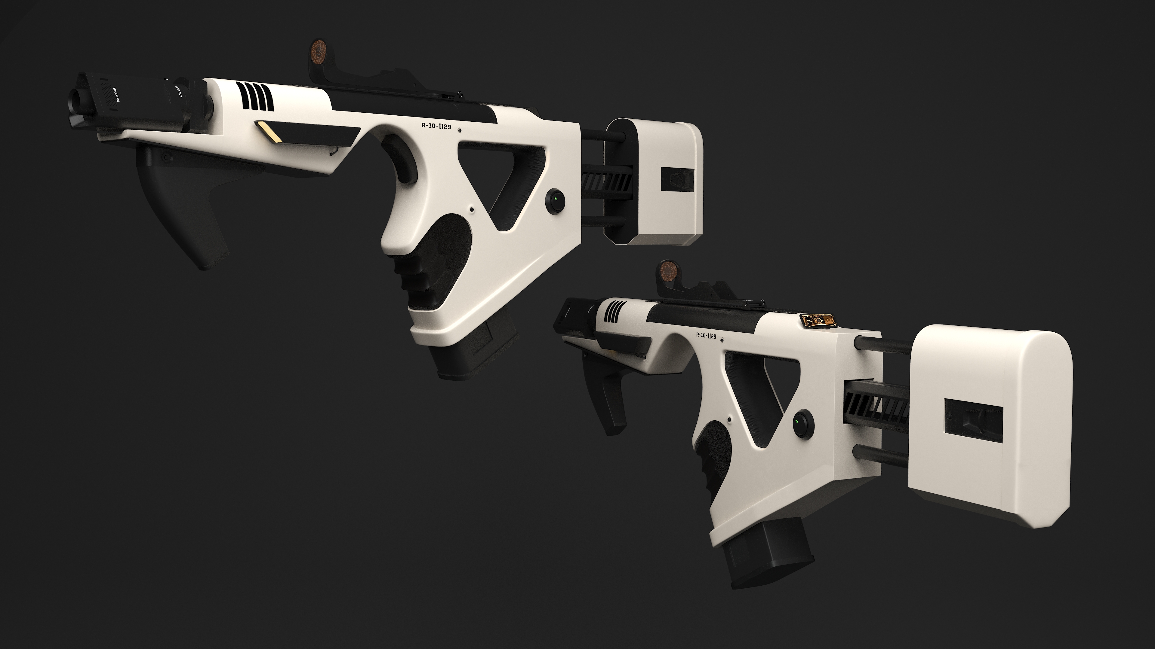 3D model Futuristic PDW White
