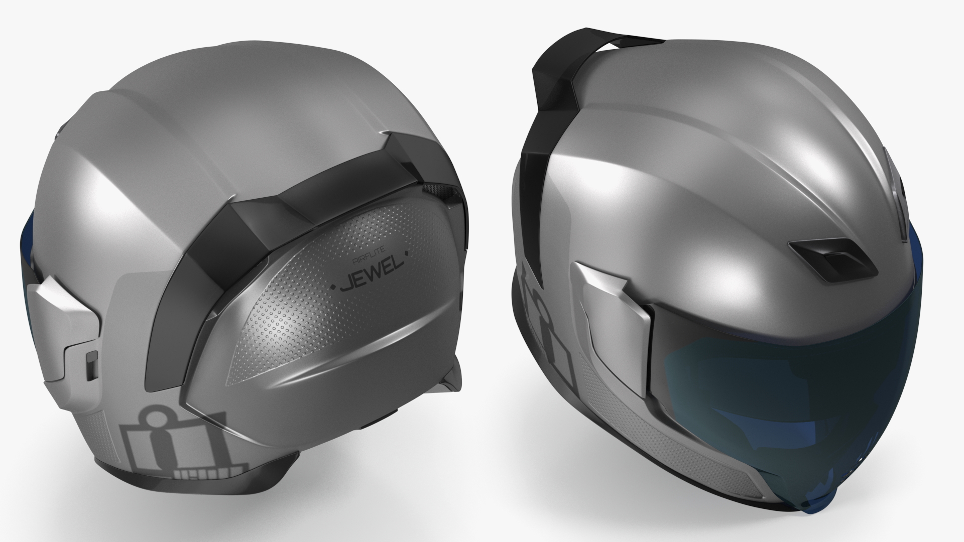 3D Full Face Bike Racing Helmet Grey model
