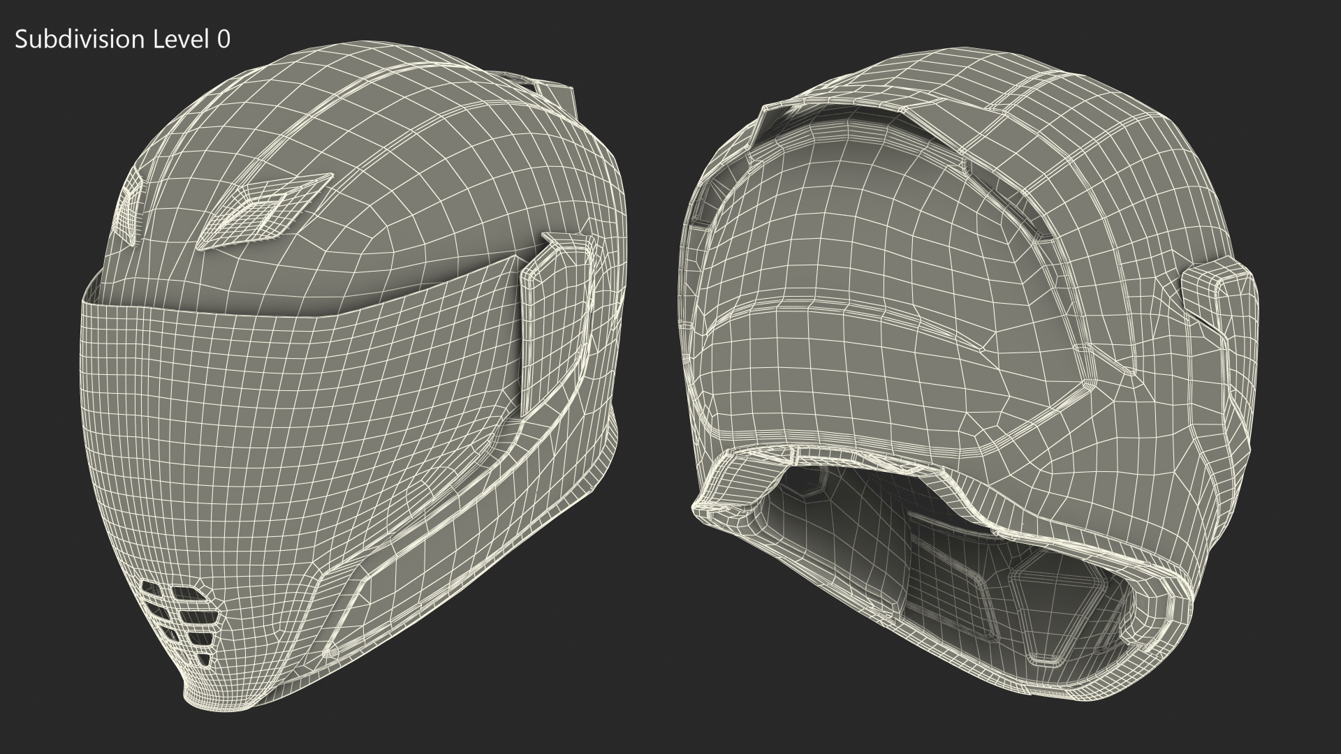3D Full Face Bike Racing Helmet Grey model
