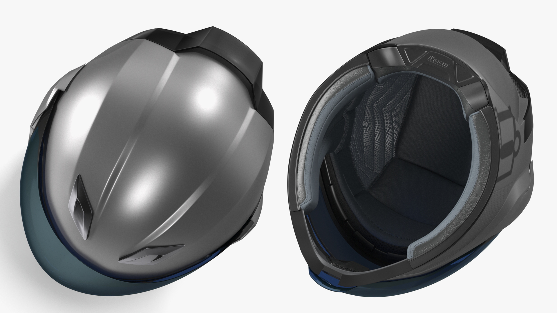 3D Full Face Bike Racing Helmet Grey model