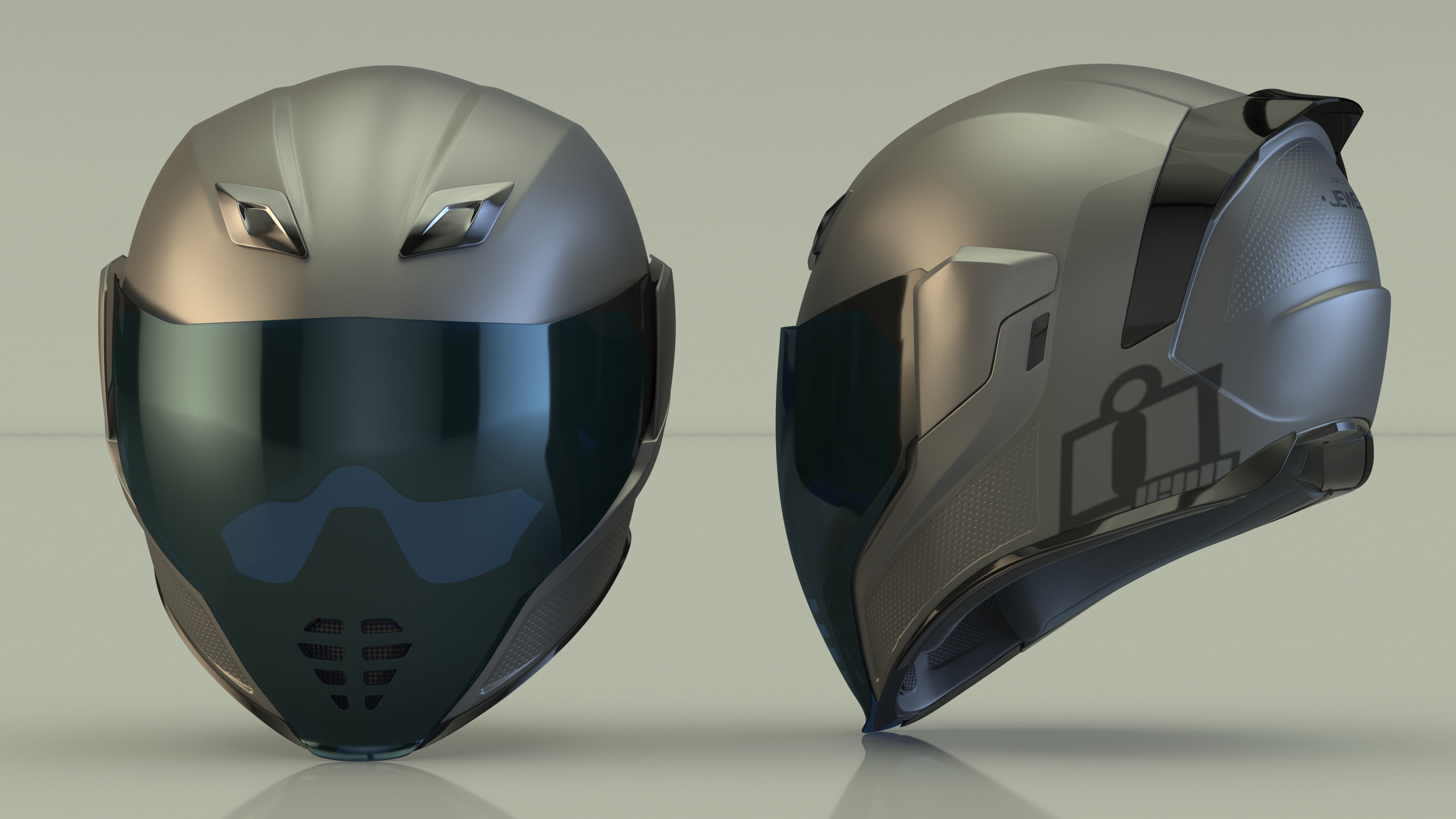 3D Full Face Bike Racing Helmet Grey model
