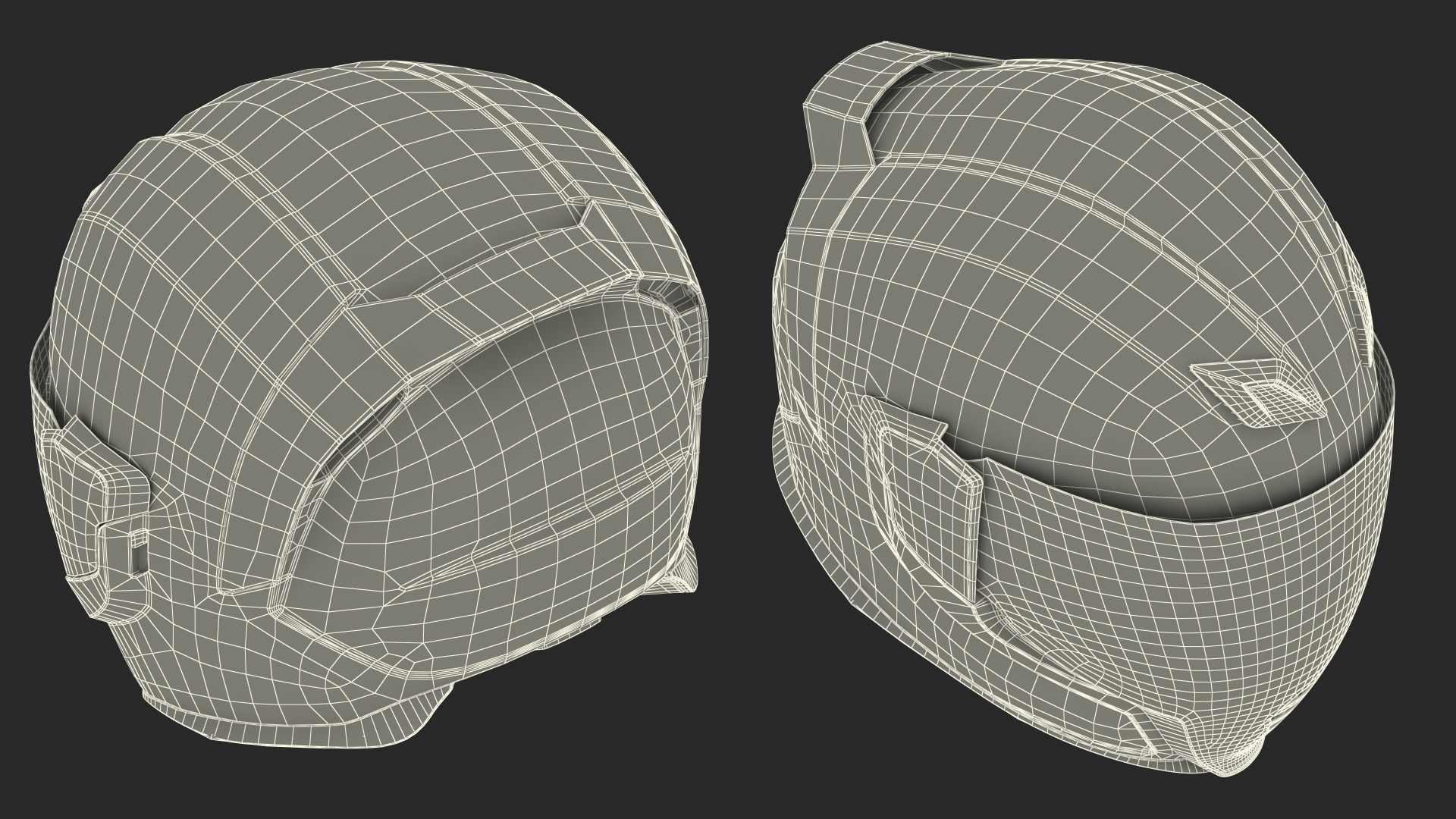 3D Full Face Bike Racing Helmet Grey model