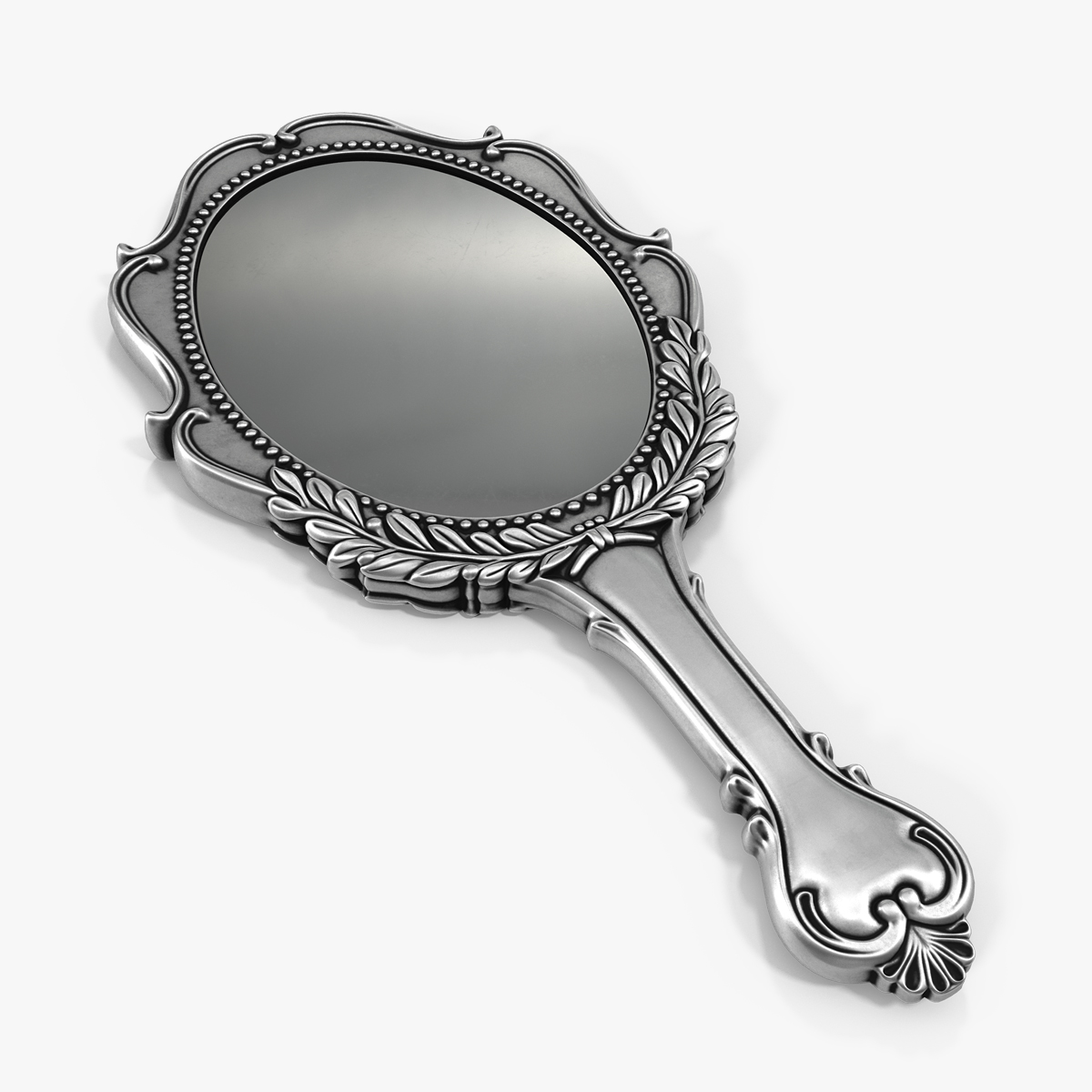 Antique Style Handheld Mirror 3D model