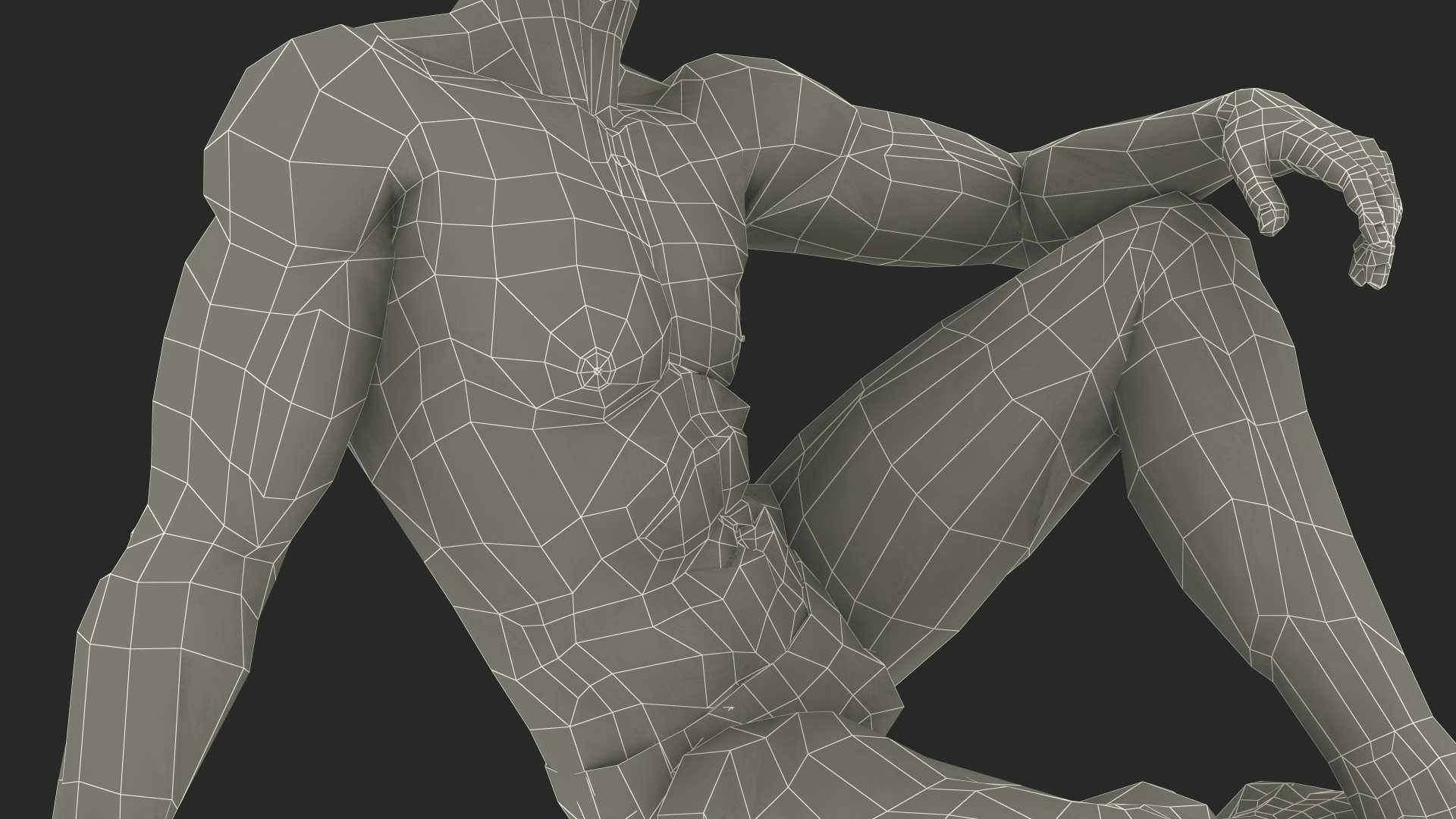 3D model Fit Man Sitting Pose