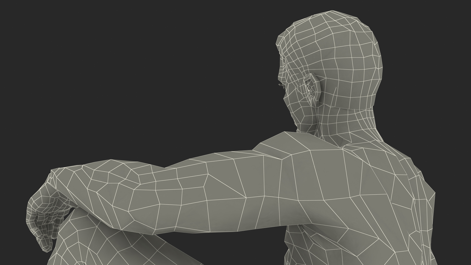 3D model Fit Man Sitting Pose