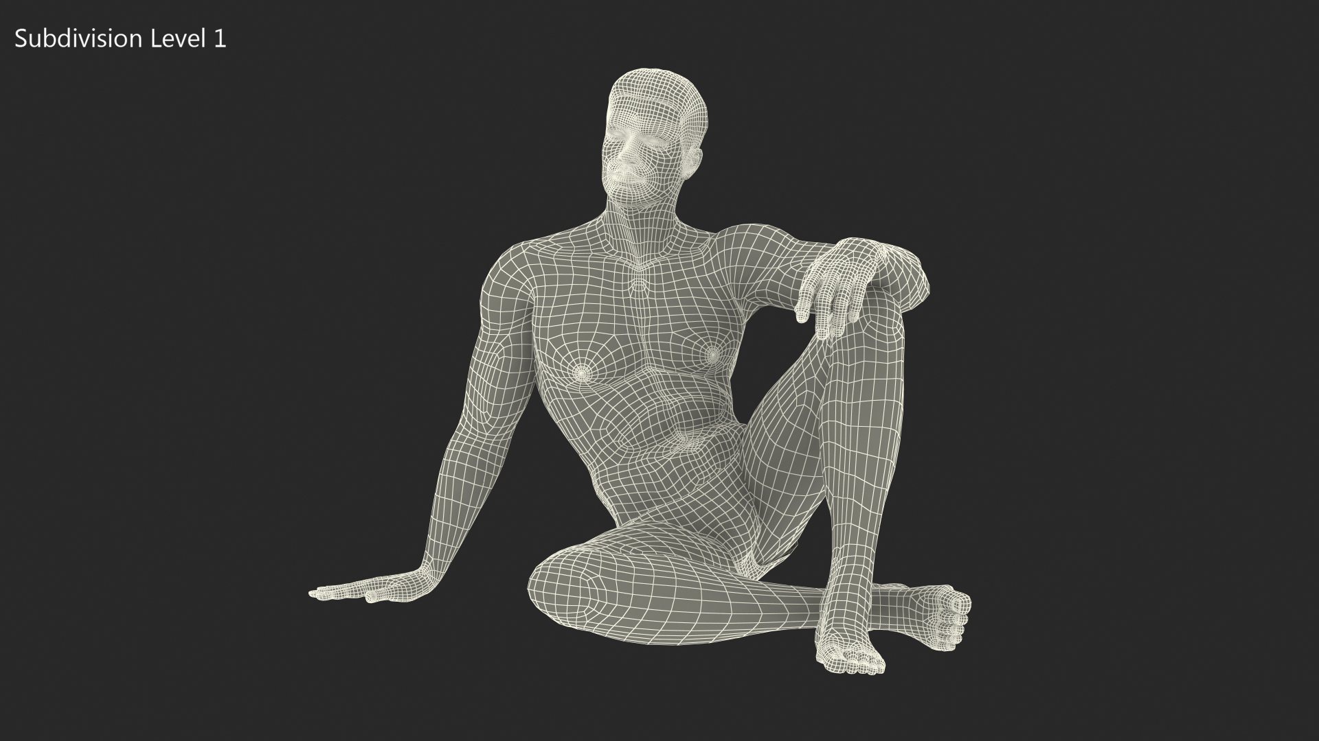 3D model Fit Man Sitting Pose