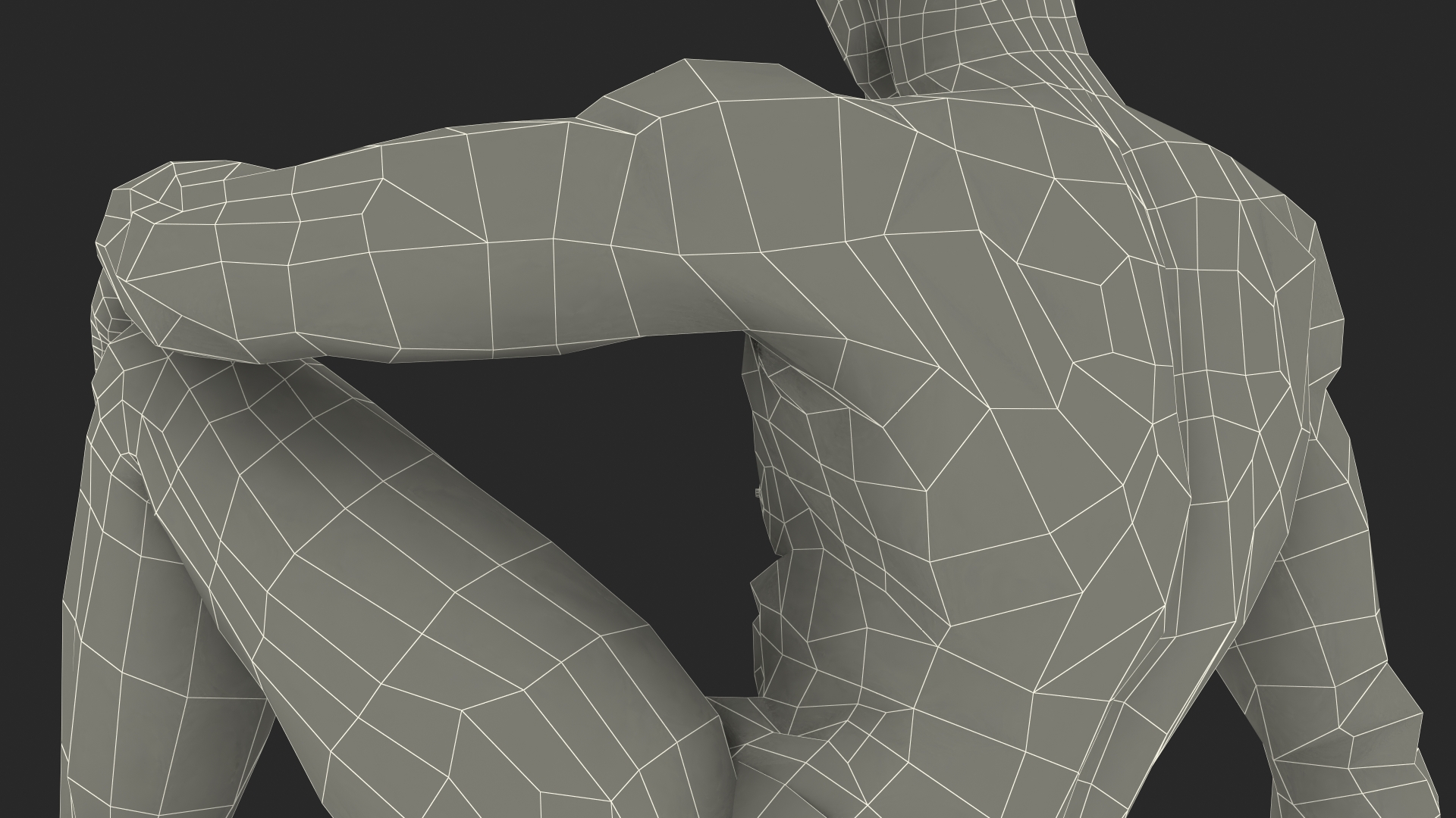 3D model Fit Man Sitting Pose
