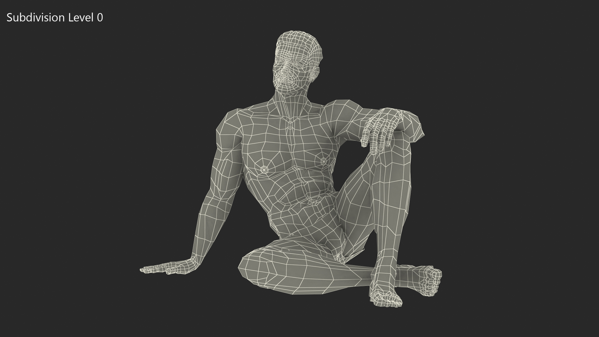 3D model Fit Man Sitting Pose