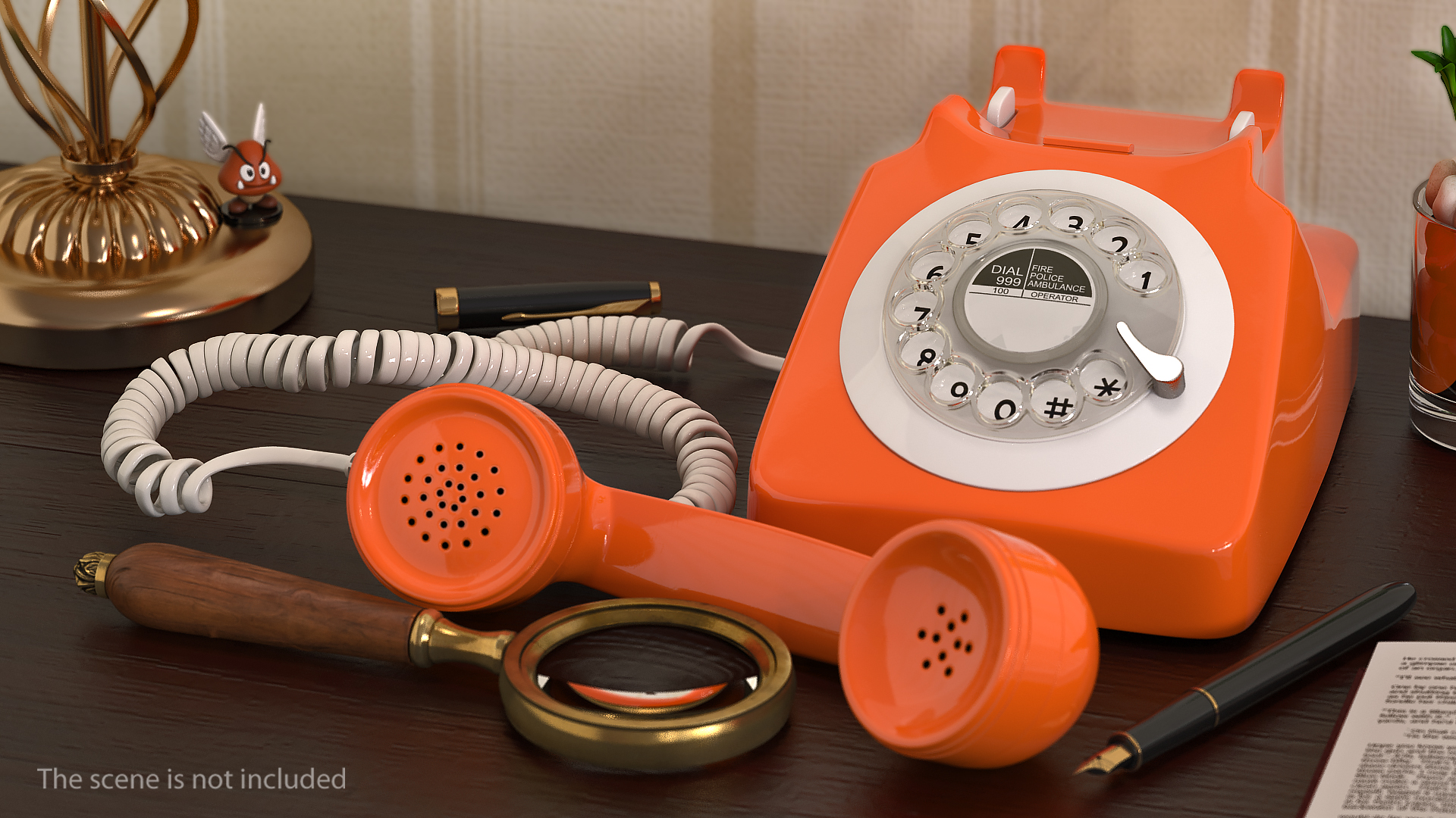 Fashioned Rotary Dial Phone 3D