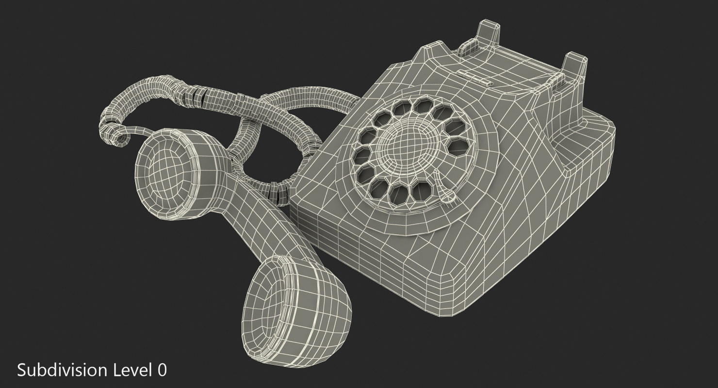 Fashioned Rotary Dial Phone 3D