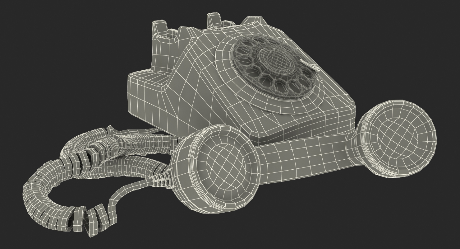 Fashioned Rotary Dial Phone 3D