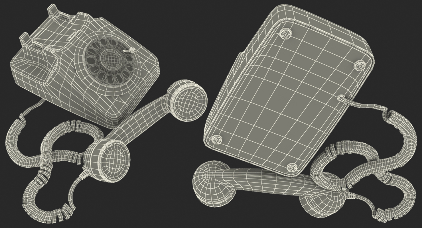 Fashioned Rotary Dial Phone 3D