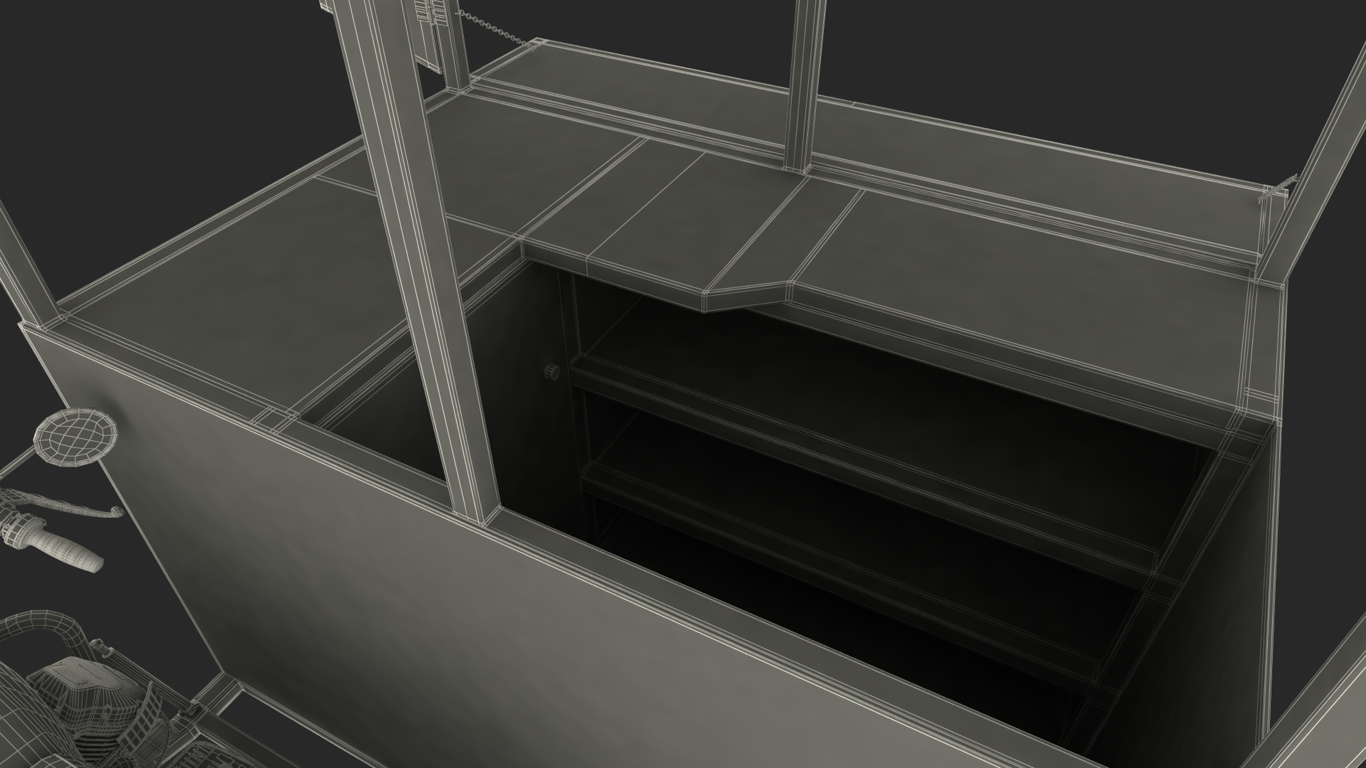 3D model Coffee Vendor Kiosk Empty with Bike