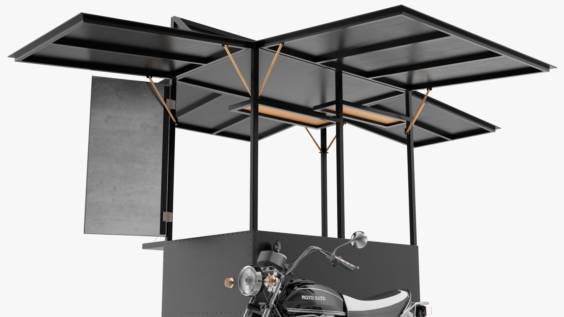 3D model Coffee Vendor Kiosk Empty with Bike
