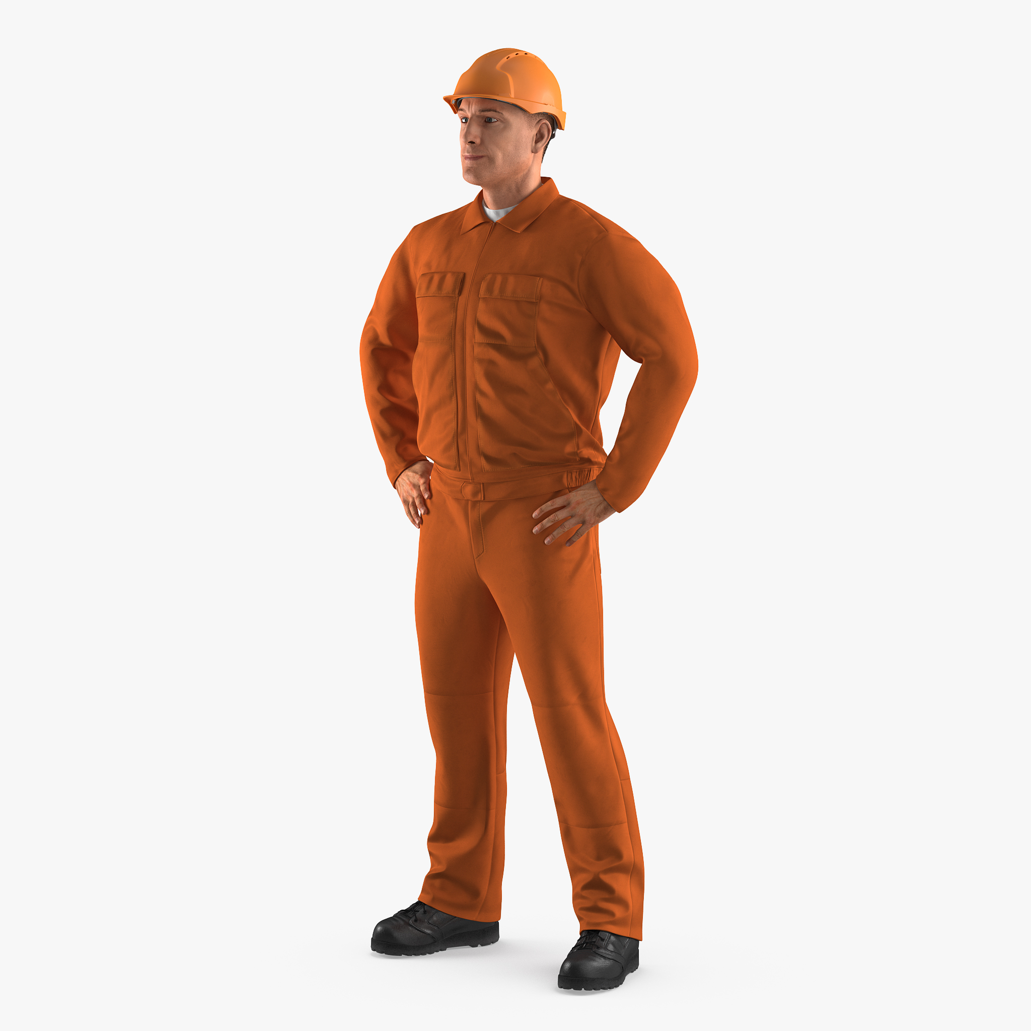 Worker with Hardhat Standing Pose, view 3
