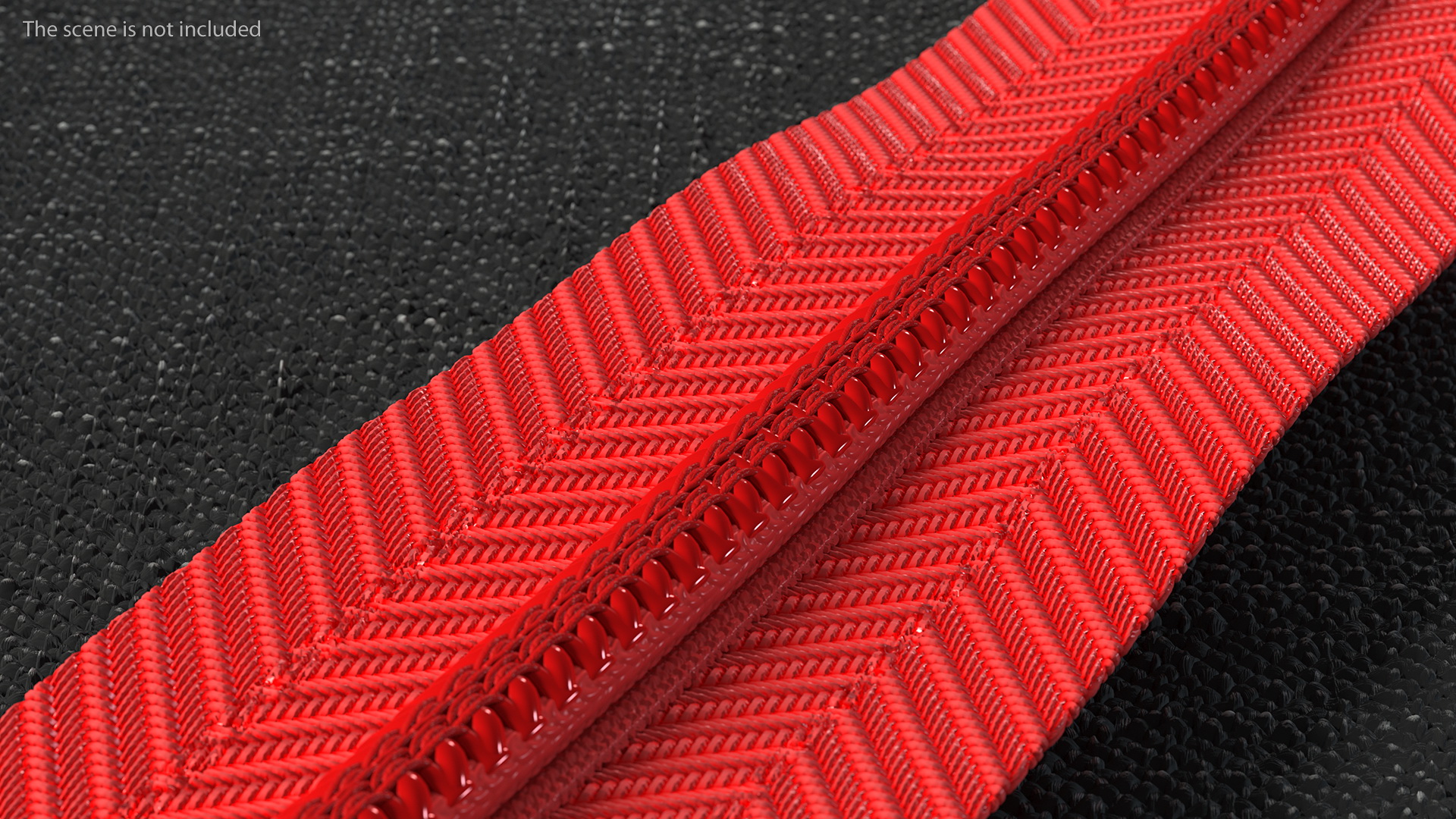 3D Nylon Invisible Zipper with Slider Red model