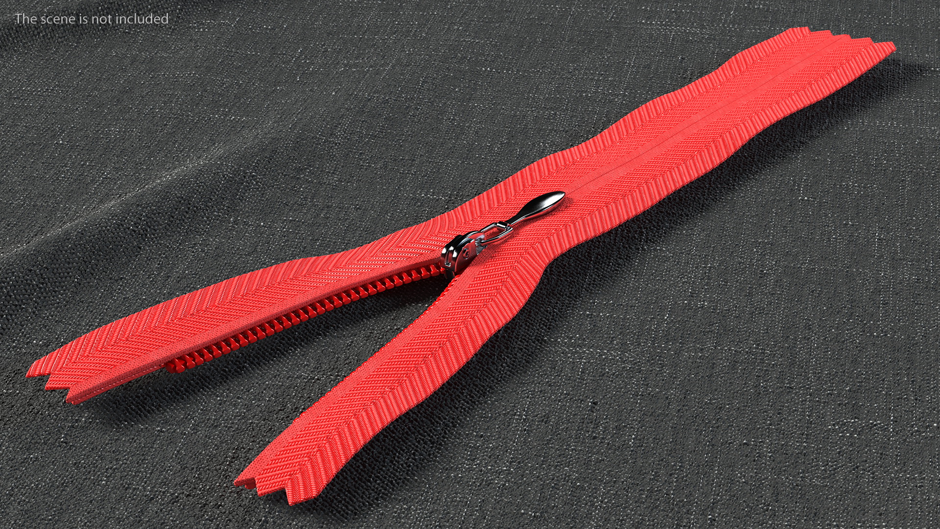3D Nylon Invisible Zipper with Slider Red model