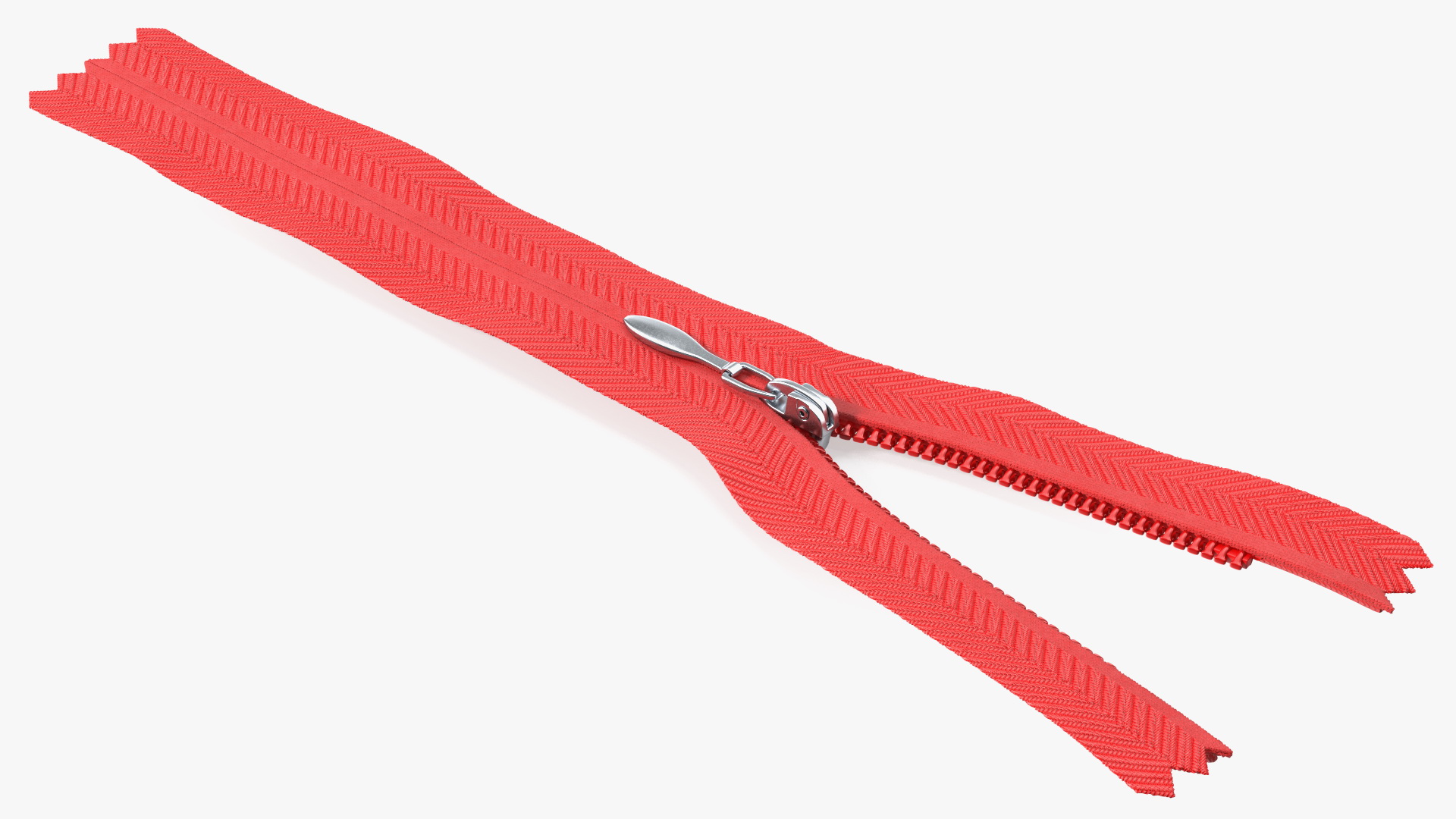 3D Nylon Invisible Zipper with Slider Red model