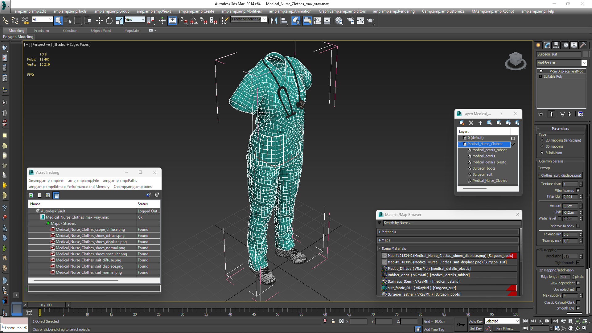 3D Medical Nurse Clothes