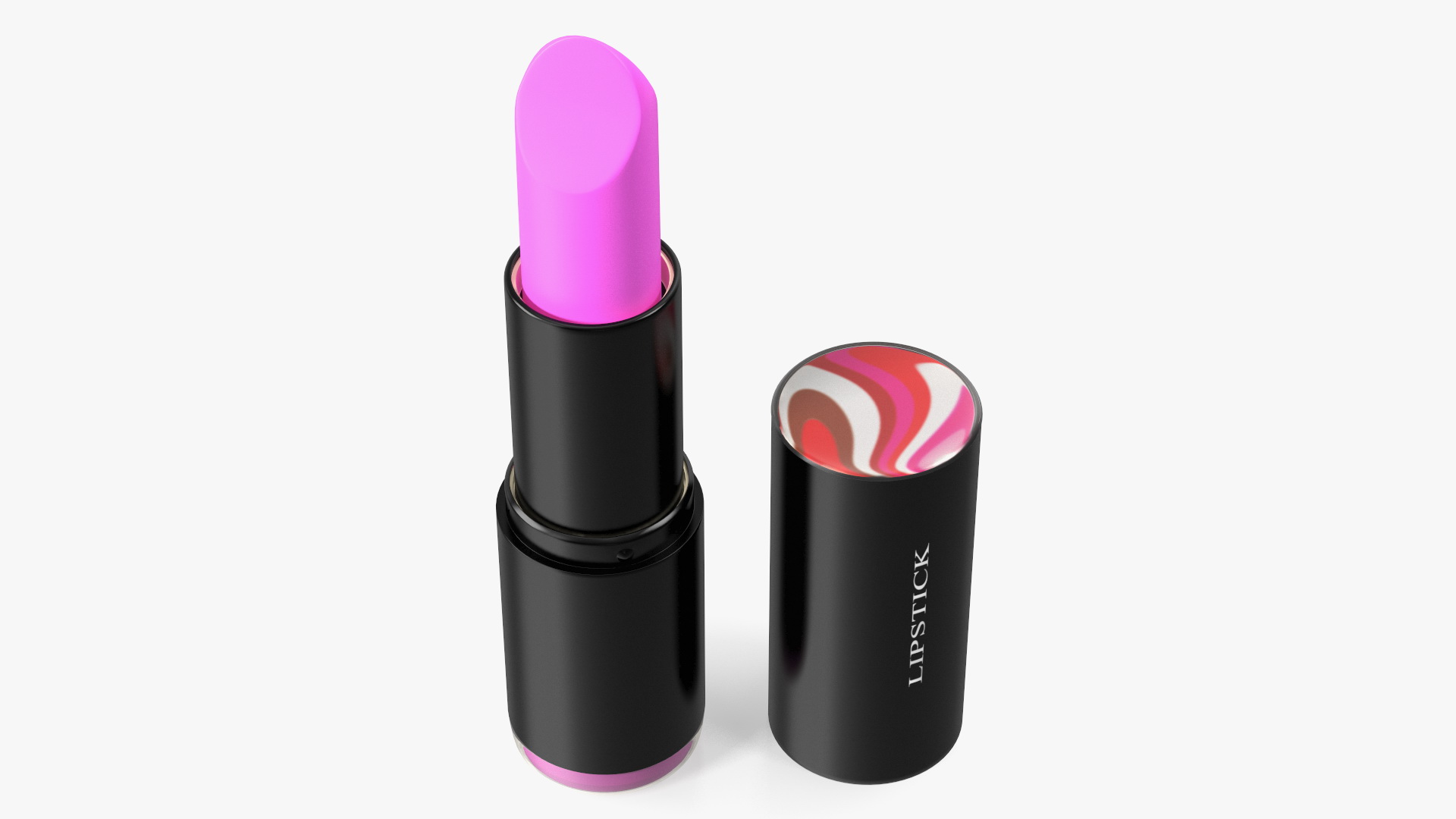 3D Crimson Color Round Lipstick Open model