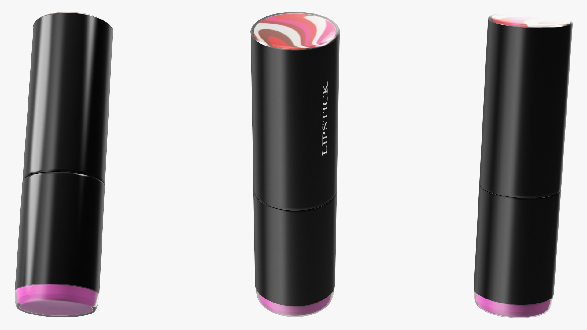 3D Crimson Color Round Lipstick Open model