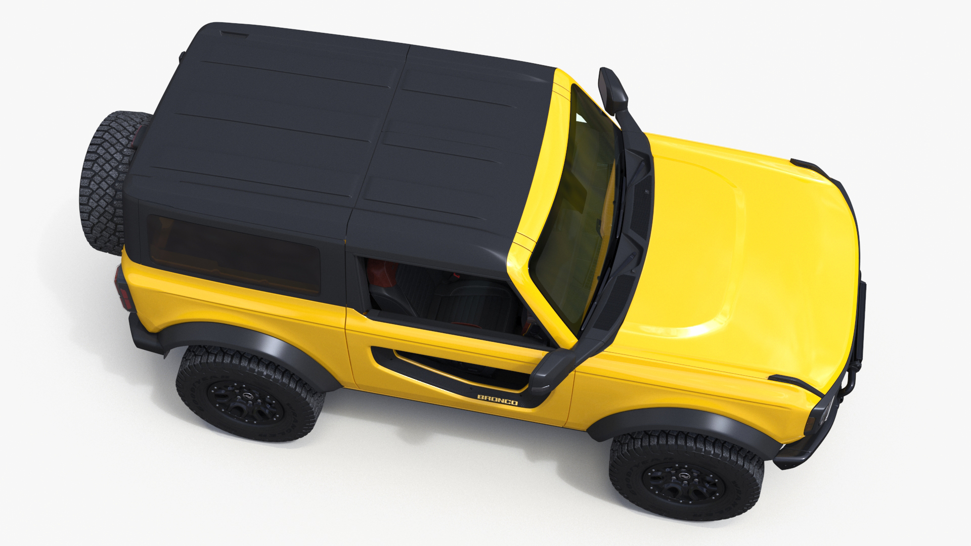 3D Ford Bronco Two Door Yellow 4X4