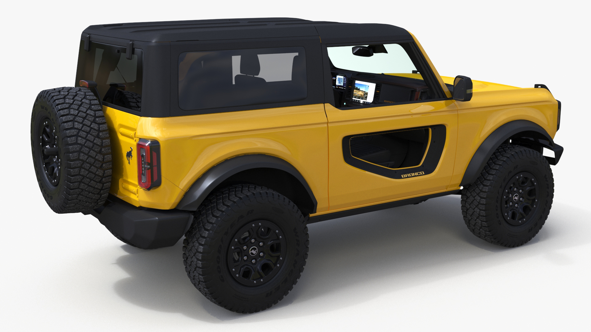 3D Ford Bronco Two Door Yellow 4X4