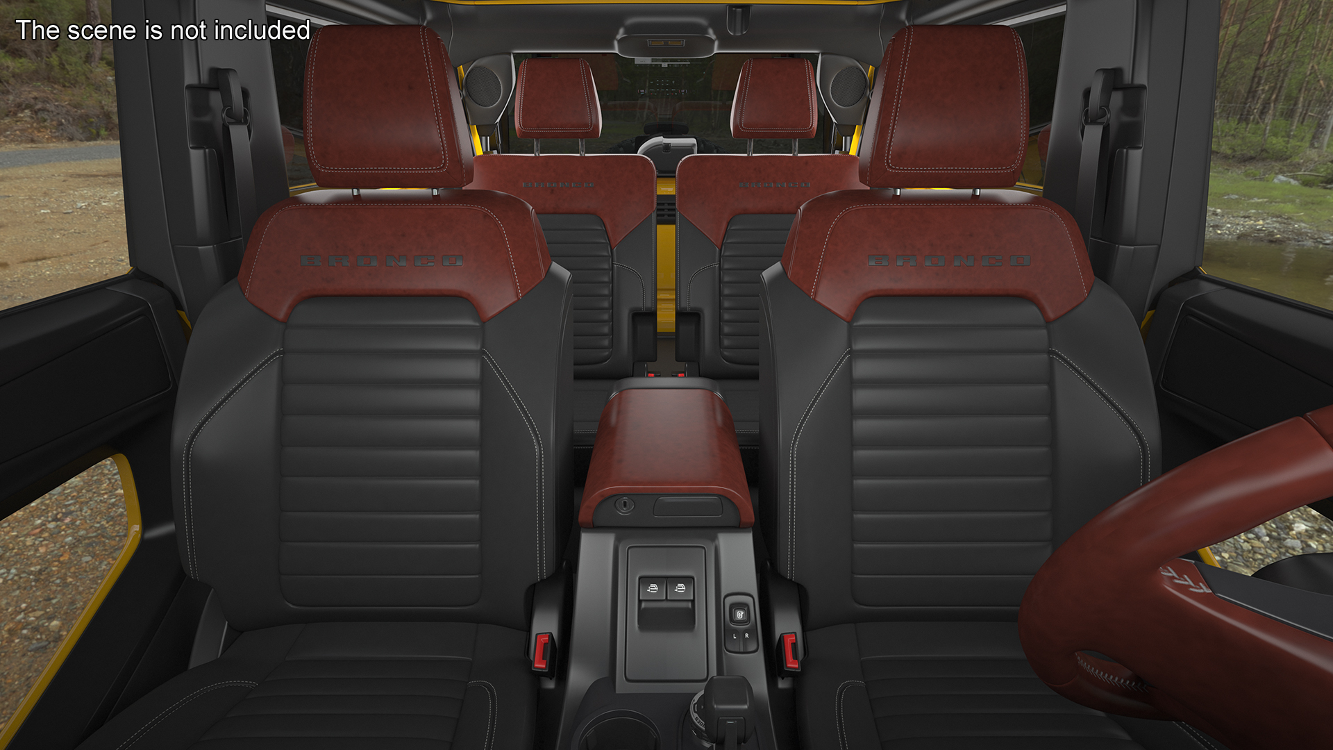 3D Ford Bronco Two Door Yellow 4X4