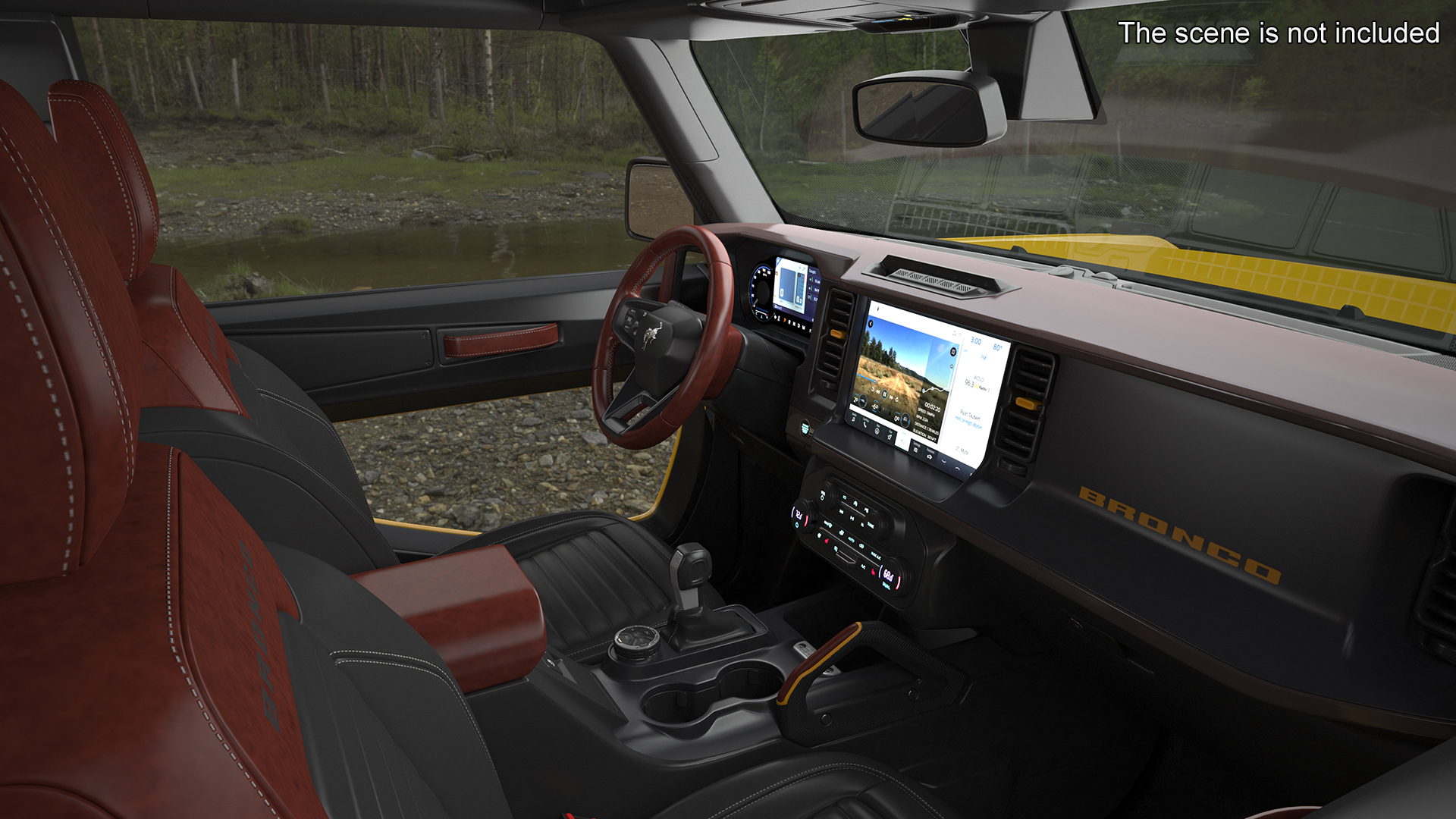 3D Ford Bronco Two Door Yellow 4X4