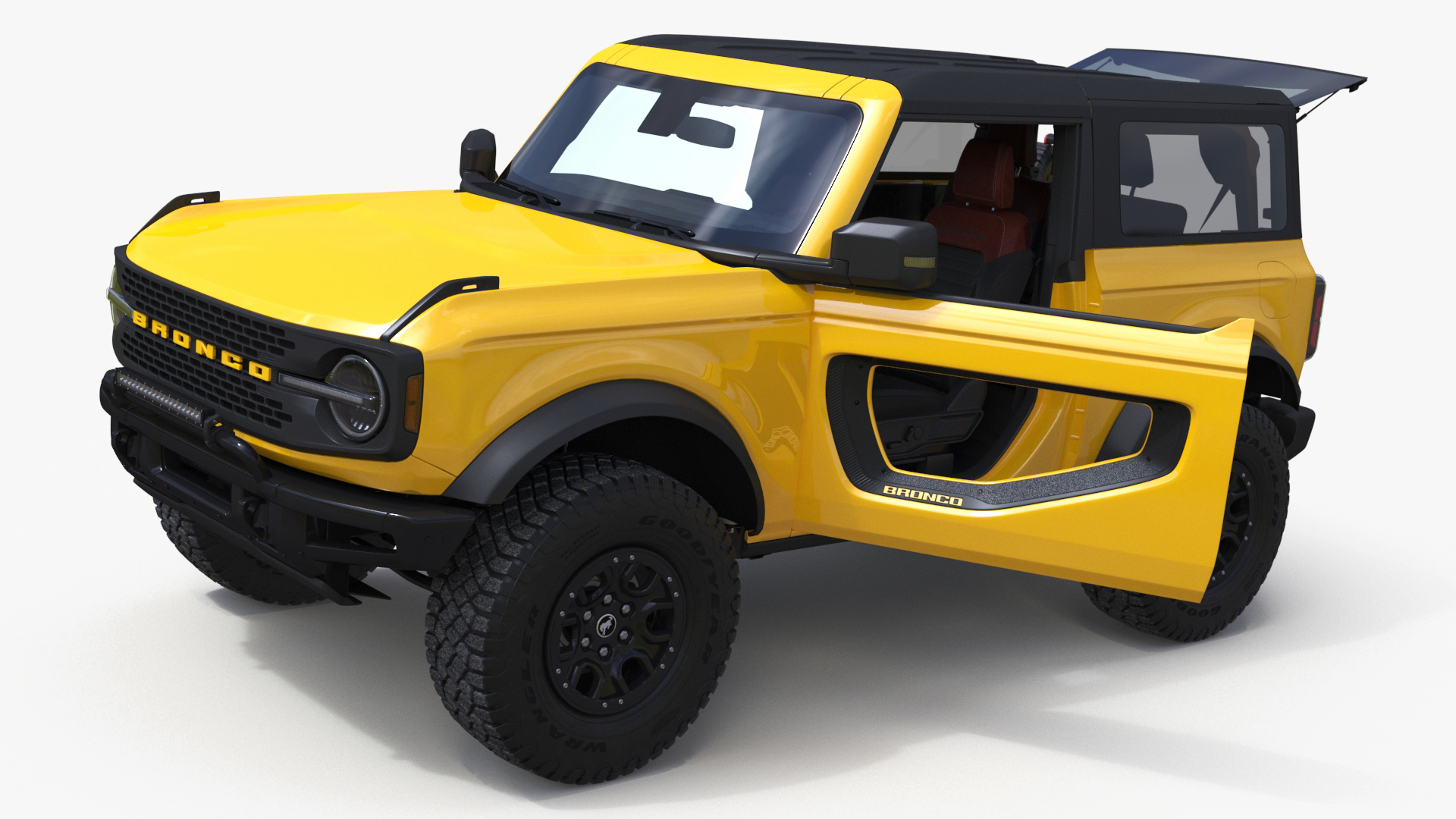 3D Ford Bronco Two Door Yellow 4X4
