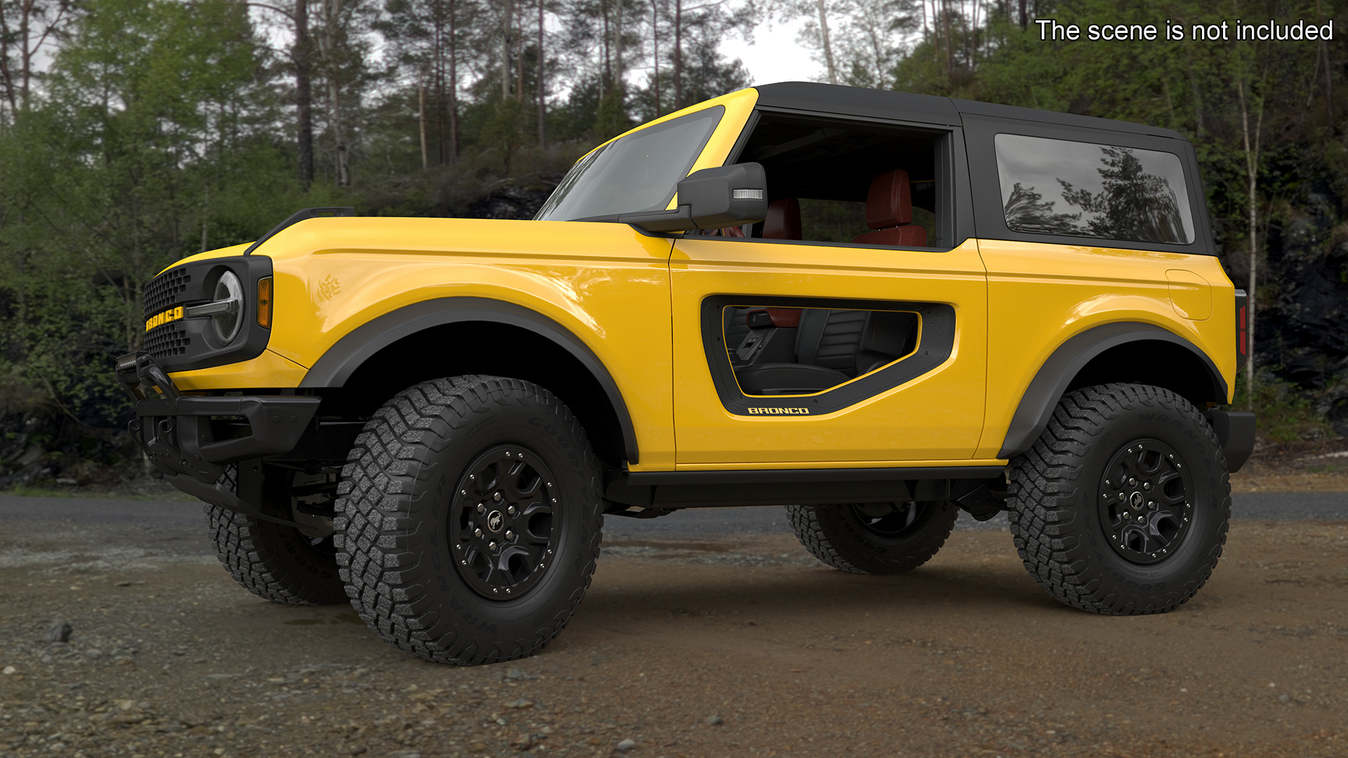 3D Ford Bronco Two Door Yellow 4X4
