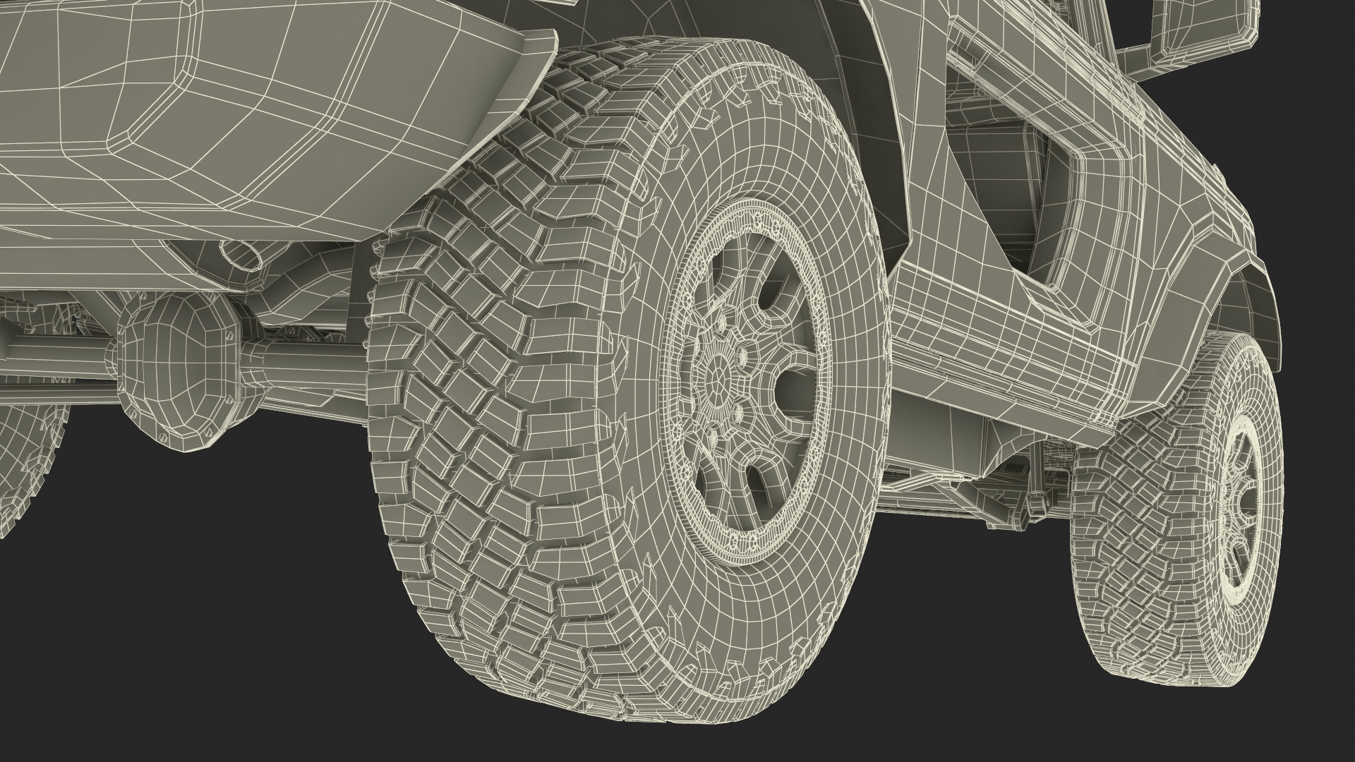 3D Ford Bronco Two Door Yellow 4X4