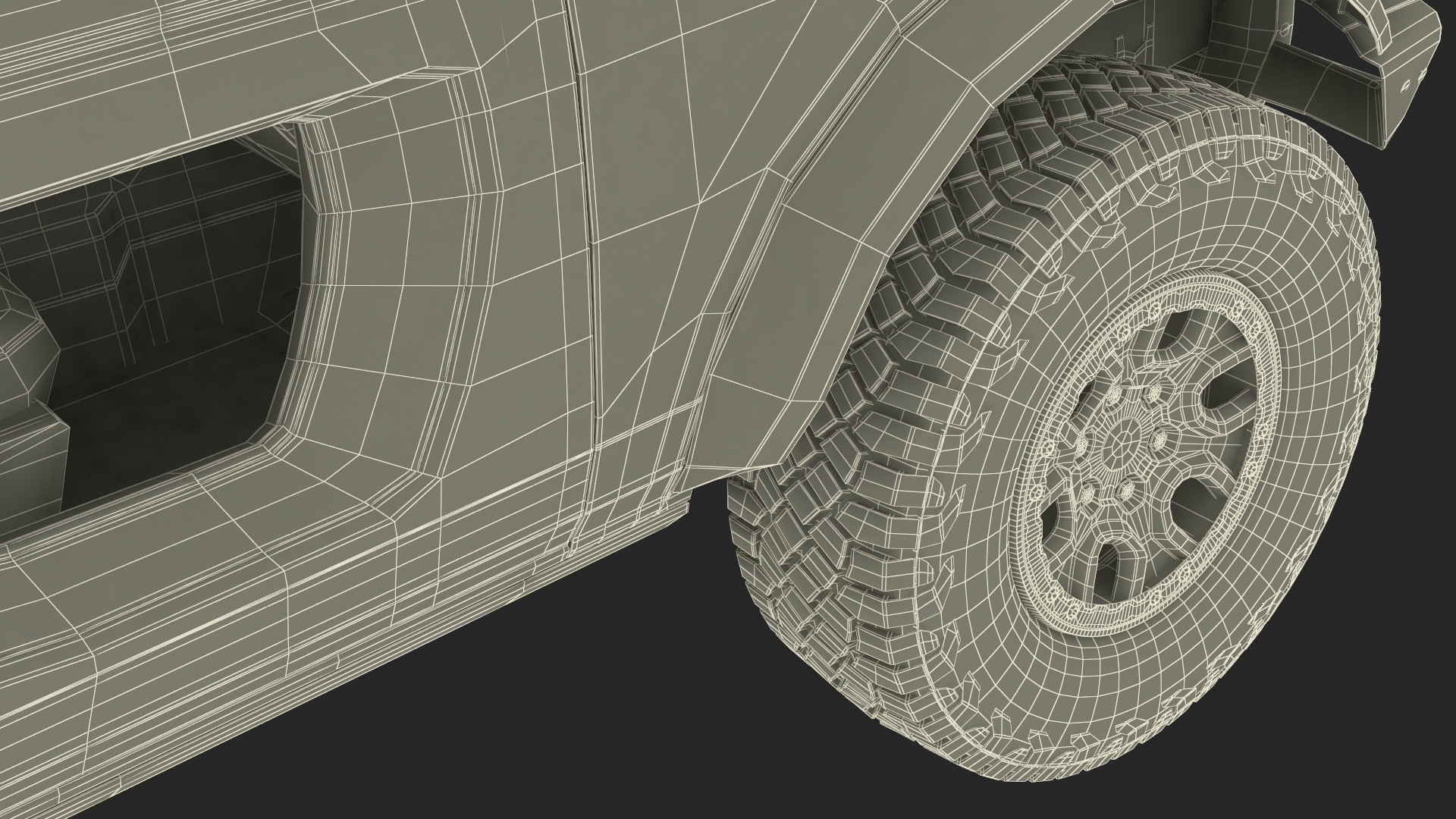 3D Ford Bronco Two Door Yellow 4X4