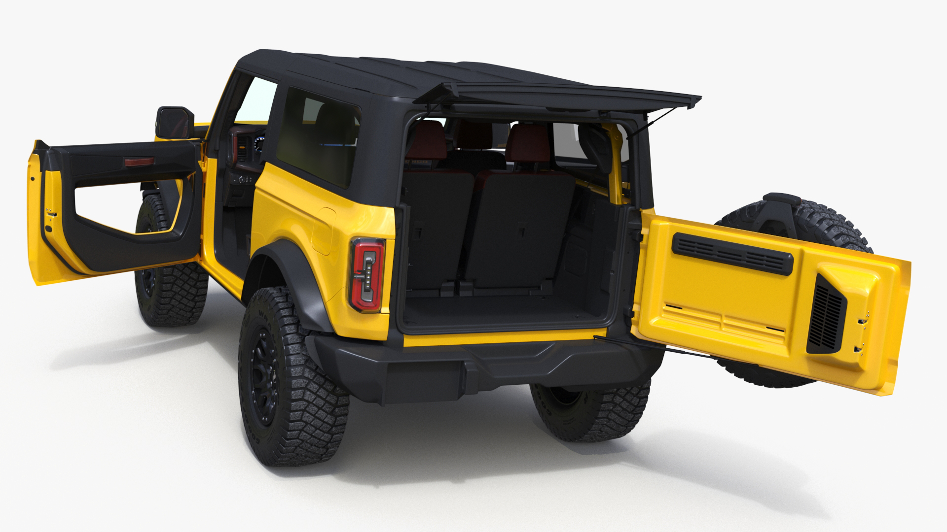 3D Ford Bronco Two Door Yellow 4X4