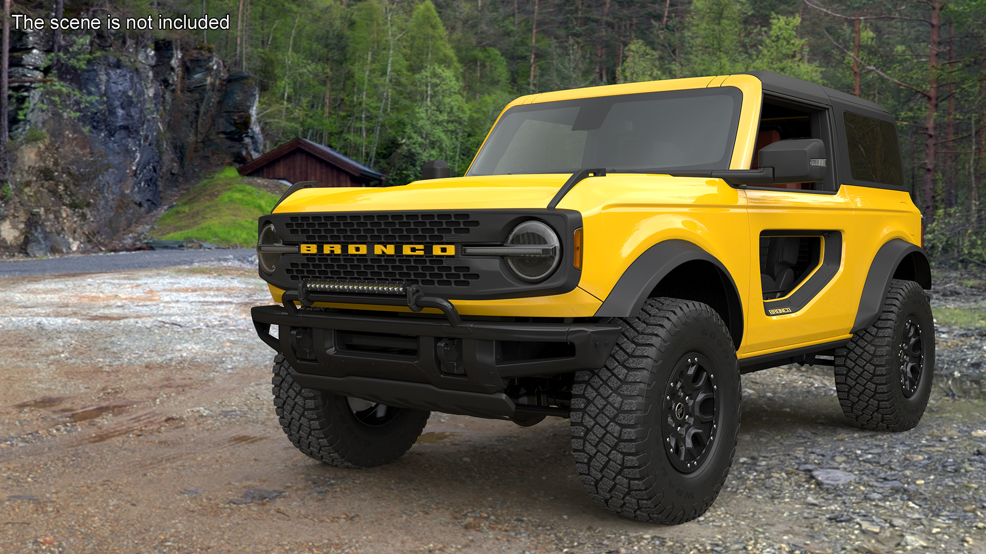 3D Ford Bronco Two Door Yellow 4X4